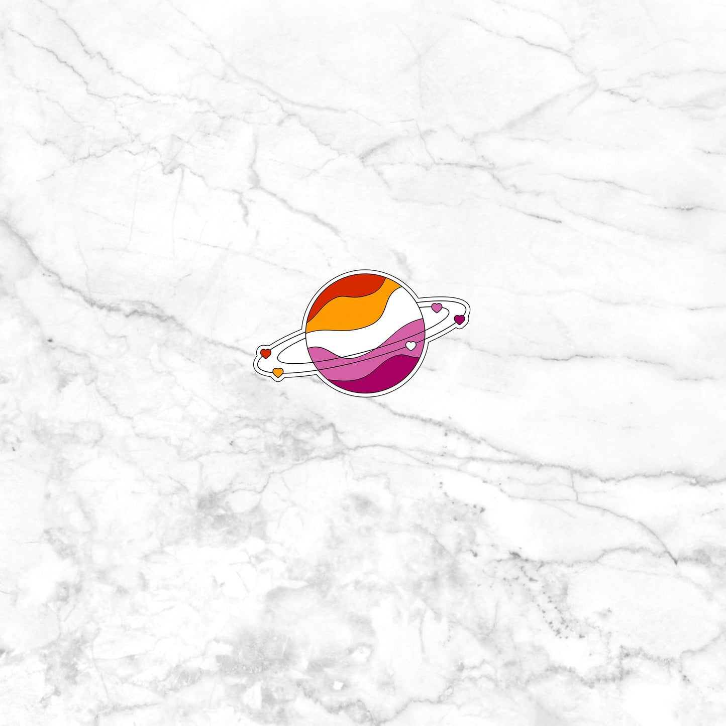 Planet lesbian flag Sticker