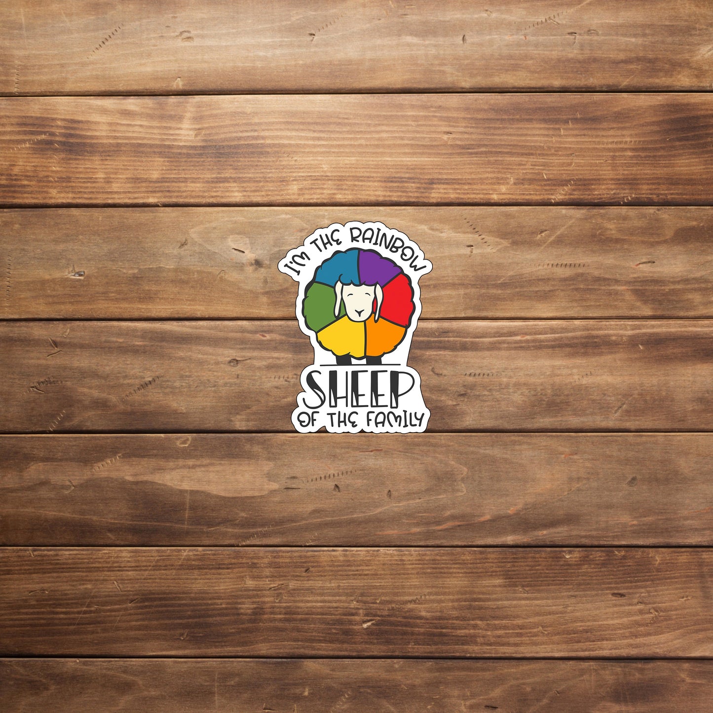 Rainbow Sheep Sticker, Vinyl sticker, laptop sticker, Tablet sticker