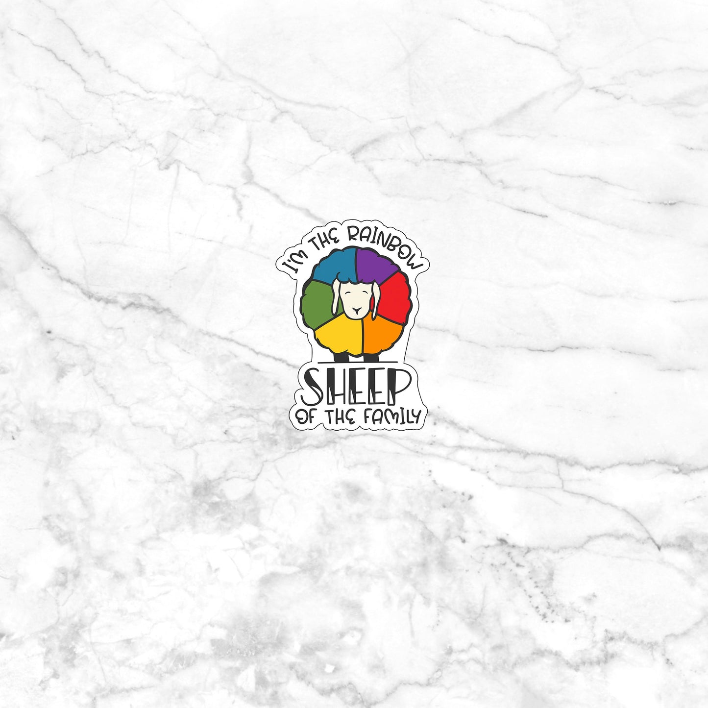 Rainbow Sheep Sticker, Vinyl sticker, laptop sticker, Tablet sticker