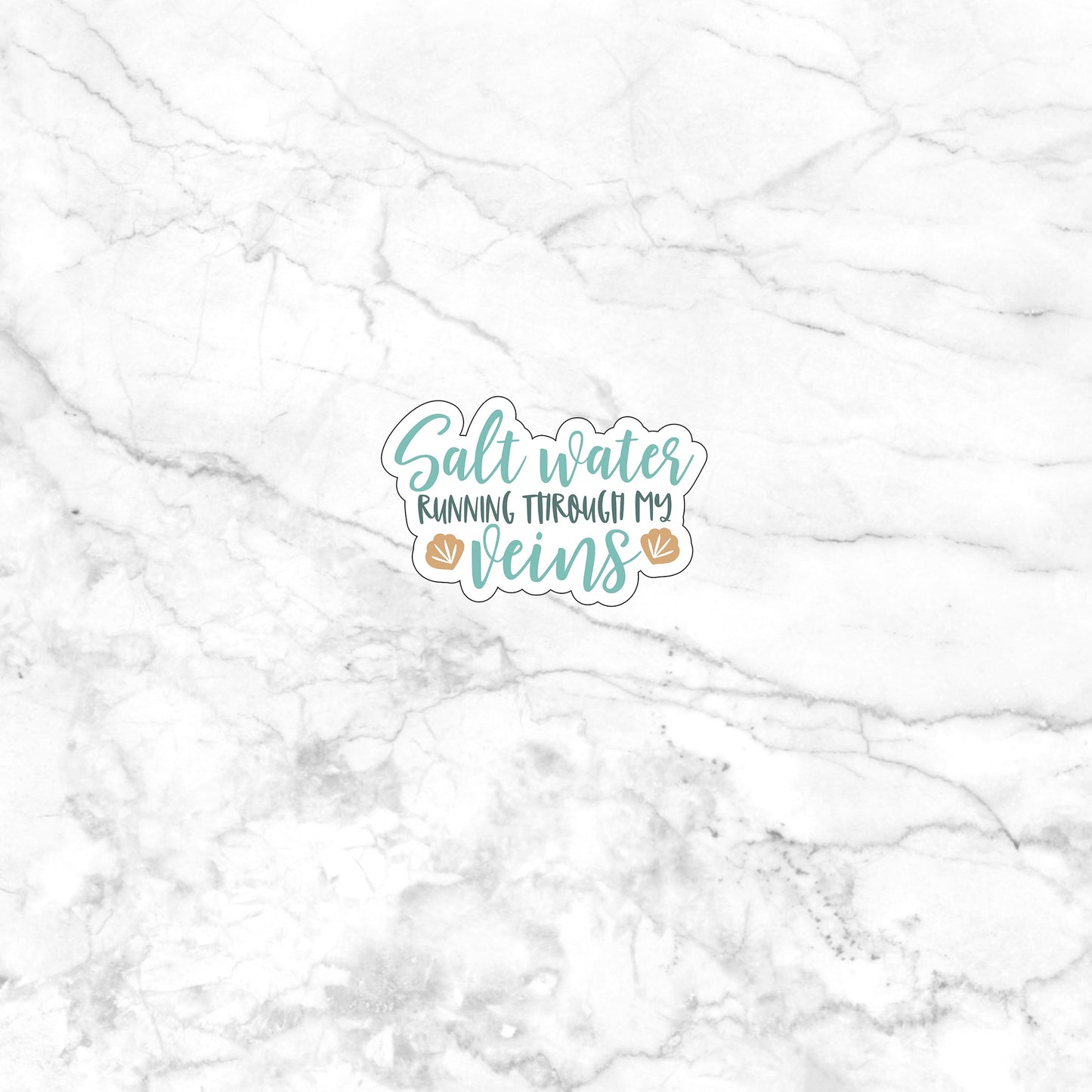 Salt water running through my veins Sticker, Vinyl sticker, laptop sticker, Tablet sticker