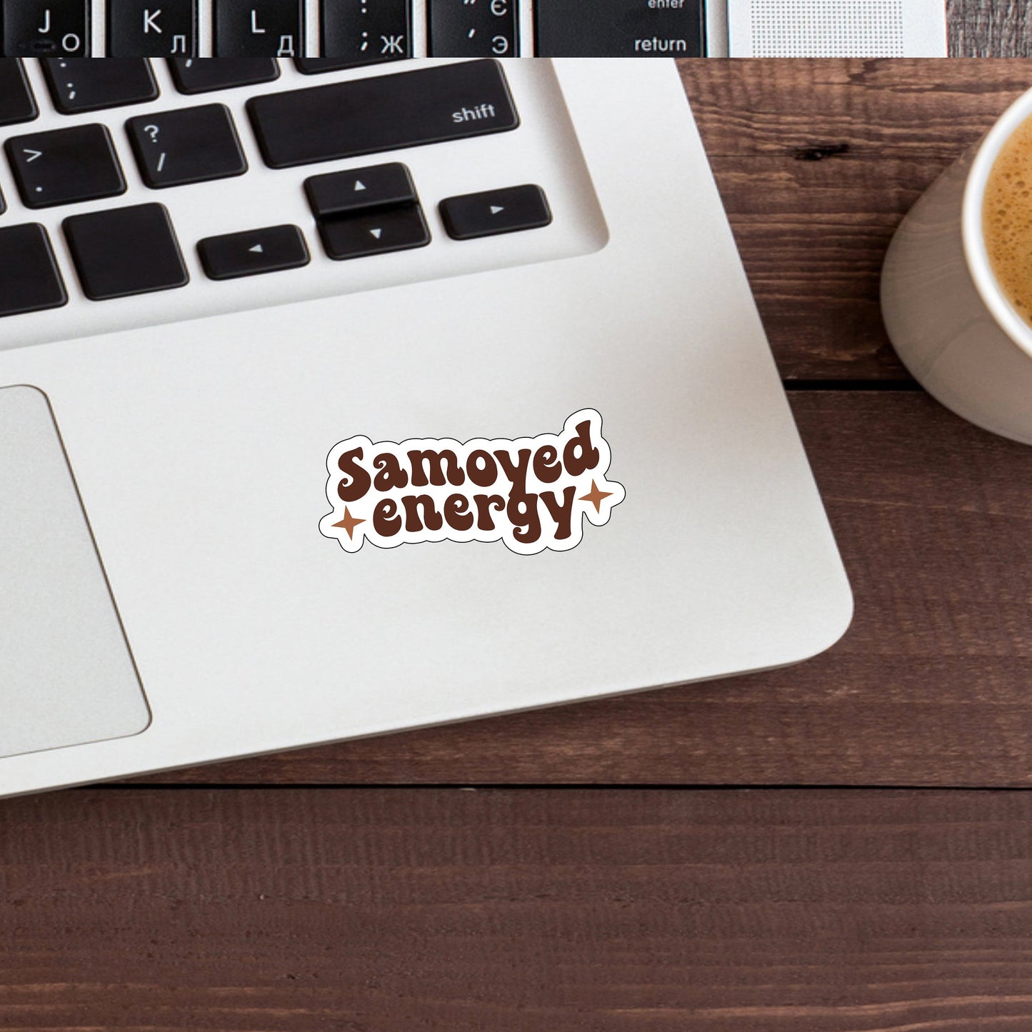 Samoyed energy Sticker, Vinyl sticker, laptop sticker, Tablet sticker