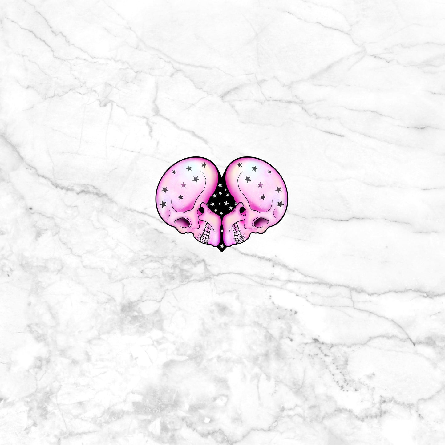 Pastal Goth Sticker, Skull heart Sticker