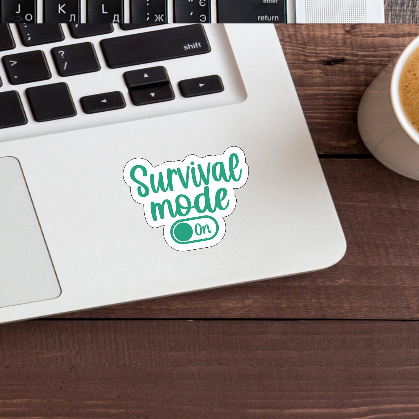Survival mode on Sticker, Vinyl sticker, laptop sticker, Tablet sticker
