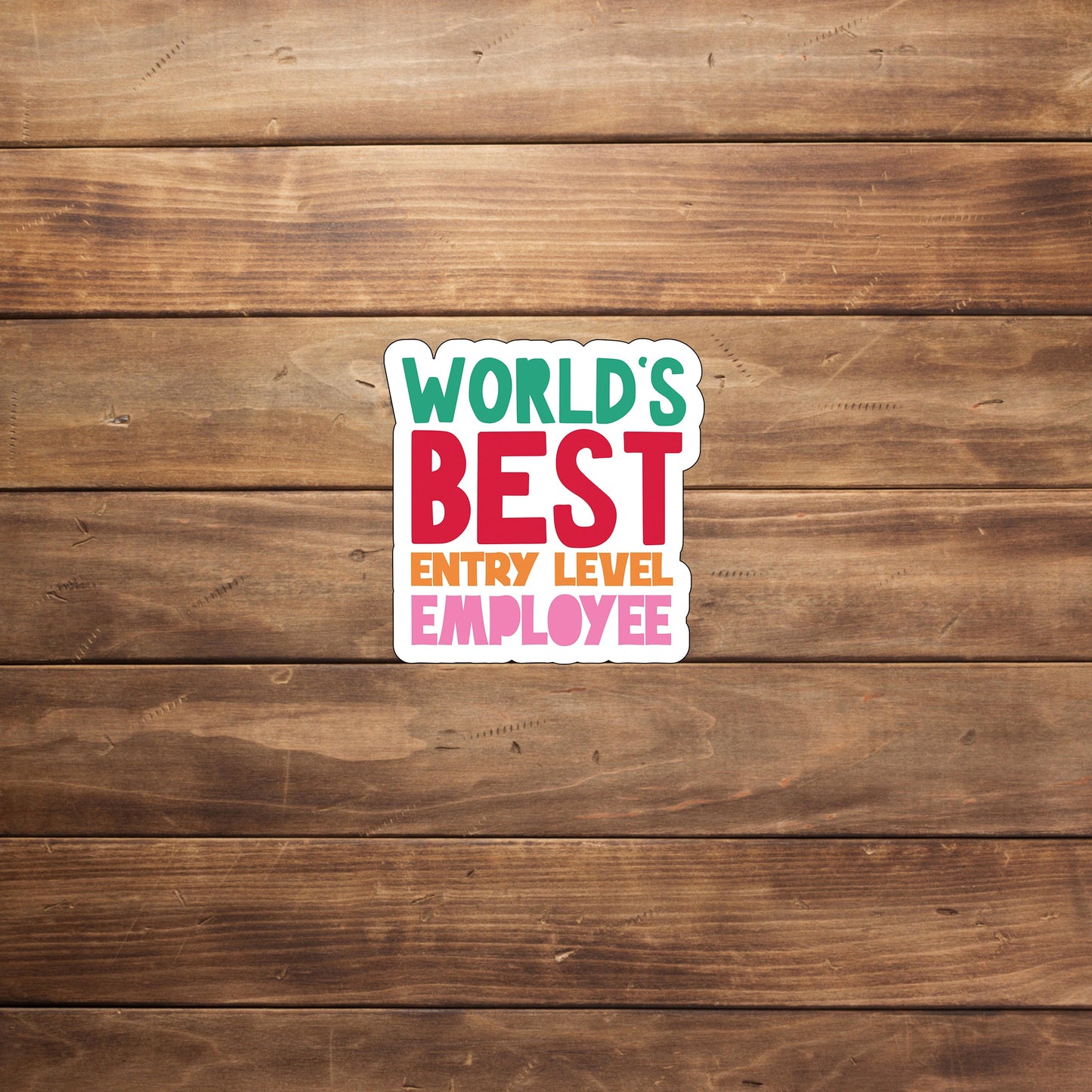Worlds Best entry level employee Sticker, Vinyl sticker, laptop sticker, Tablet sticker