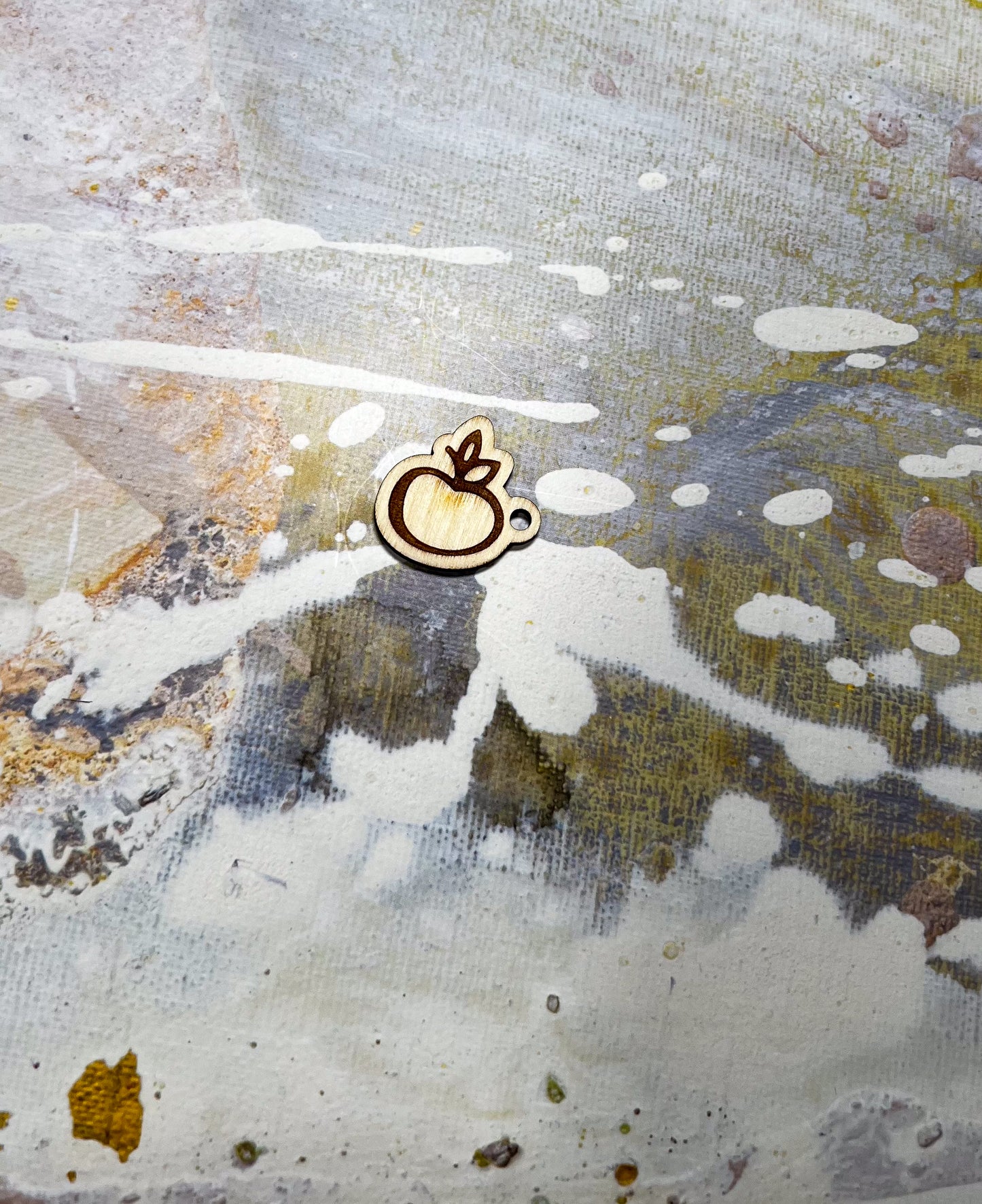 Apple Keychain Charm, Keychain Laser Engraved Keychain, bag tag, gift for her, gift for him