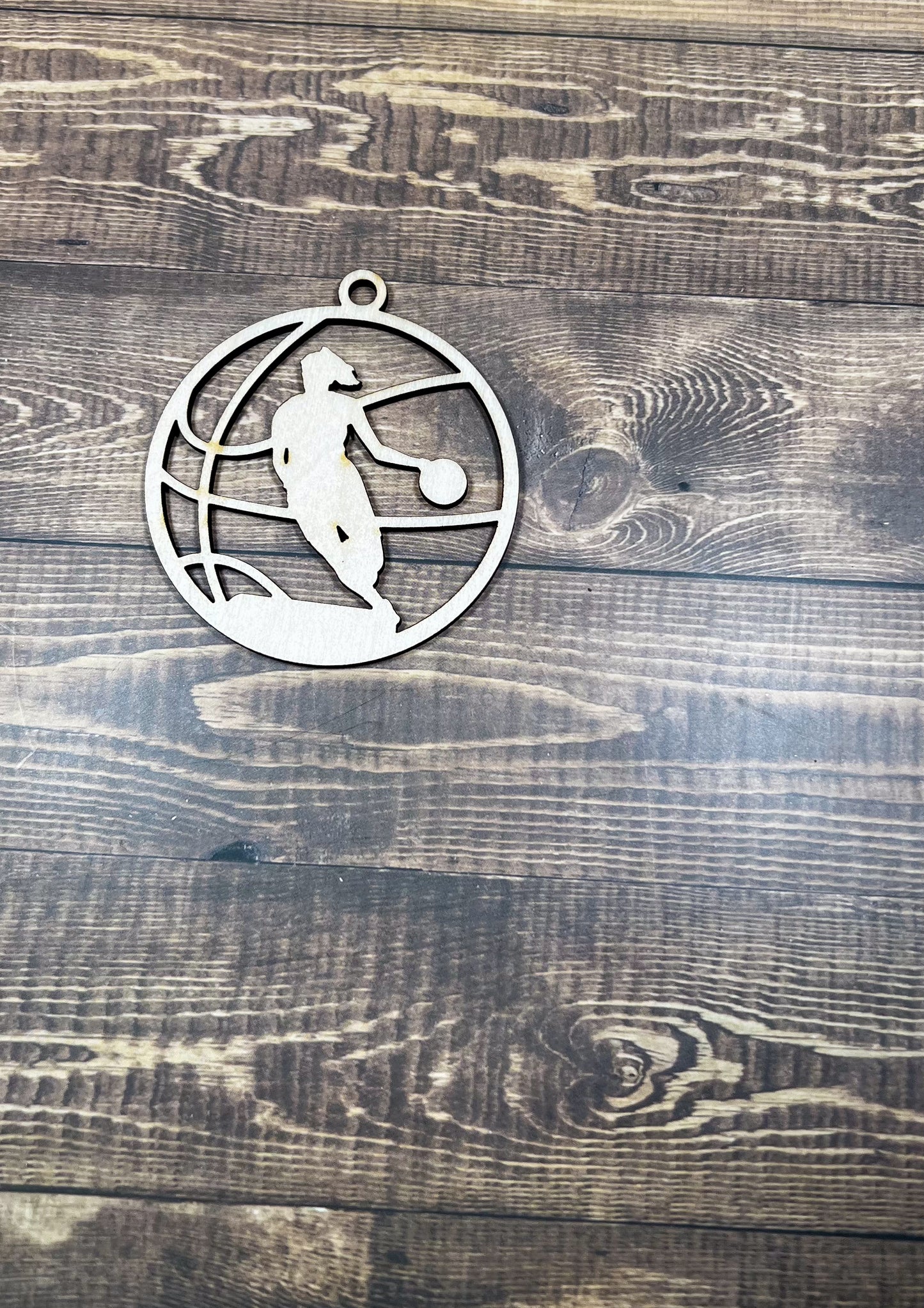 Basketball Ornament, Wooden Sports Ornament, Sports Ornament, Engraved Ornament, Laser Engraved Wood Ornament