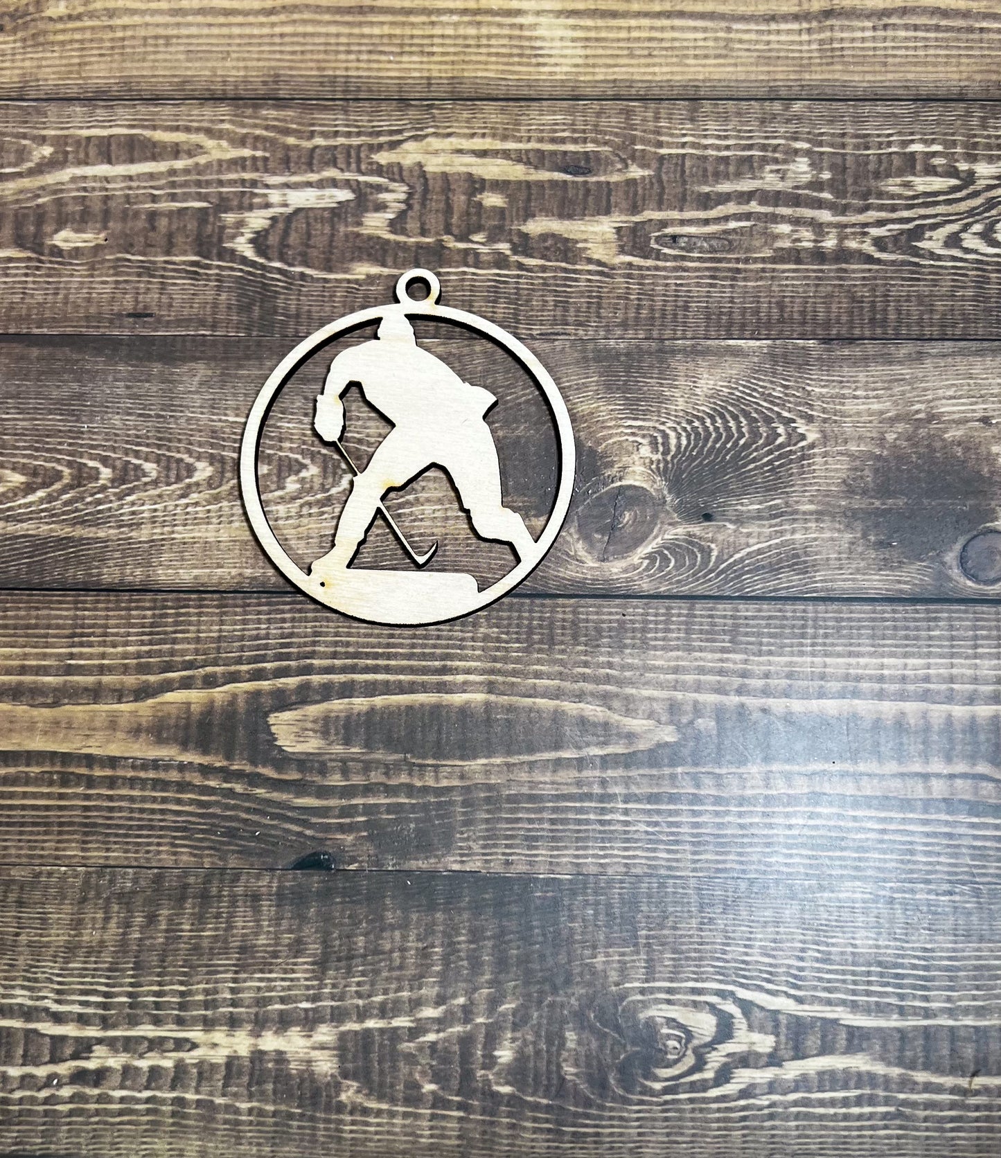 Hockey Ornament, Wooden Sports Ornament, Sports Ornament, Engraved Ornament, Laser Engraved Wood Ornament