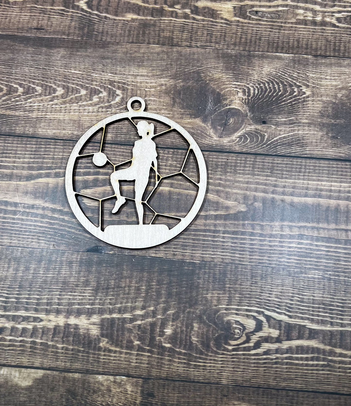 Soccer Ornament, Wooden Sports Ornament, Sports Ornament, Engraved Ornament, Laser Engraved Wood Ornament