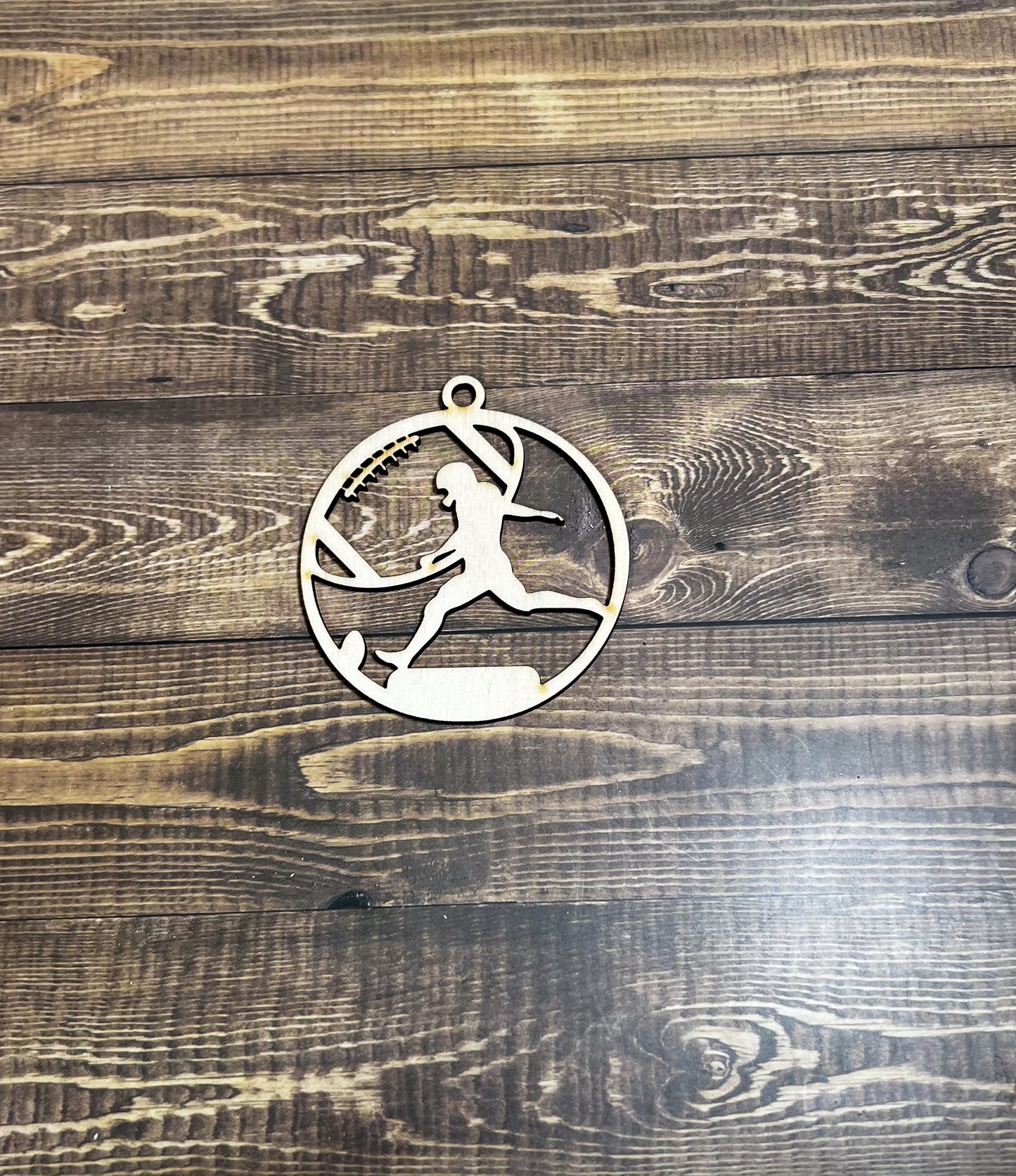 Football Ornament, Wooden Sports Ornament, Sports Ornament, Engraved Ornament, Laser Engraved Wood Ornament