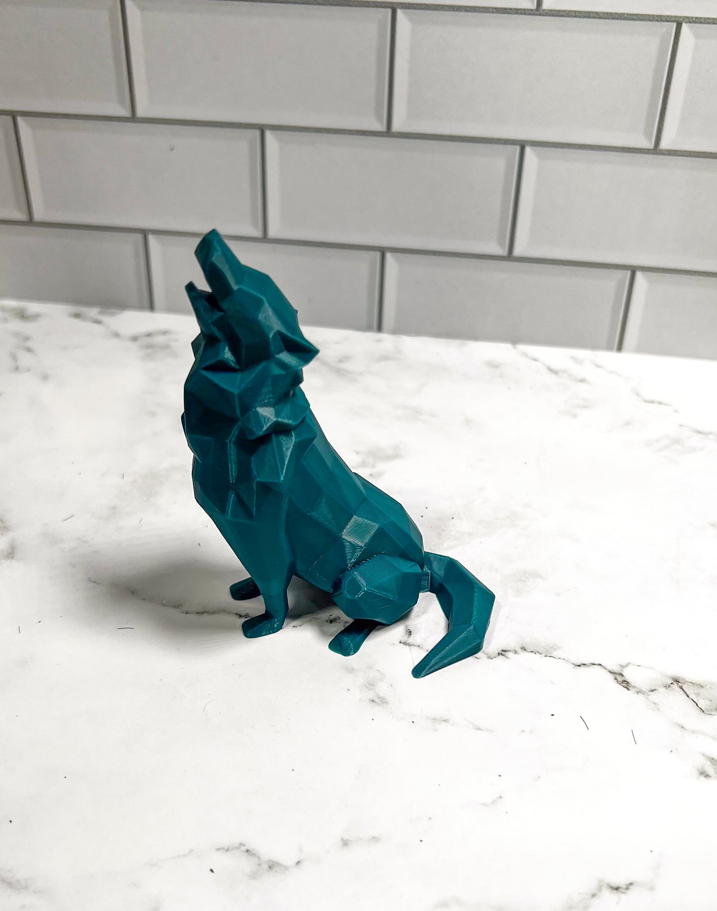 Low Poly Wolf, 3D Printed Wolf, 3D Printed, Desk Item, Custom Product, Decor, Adult Gift