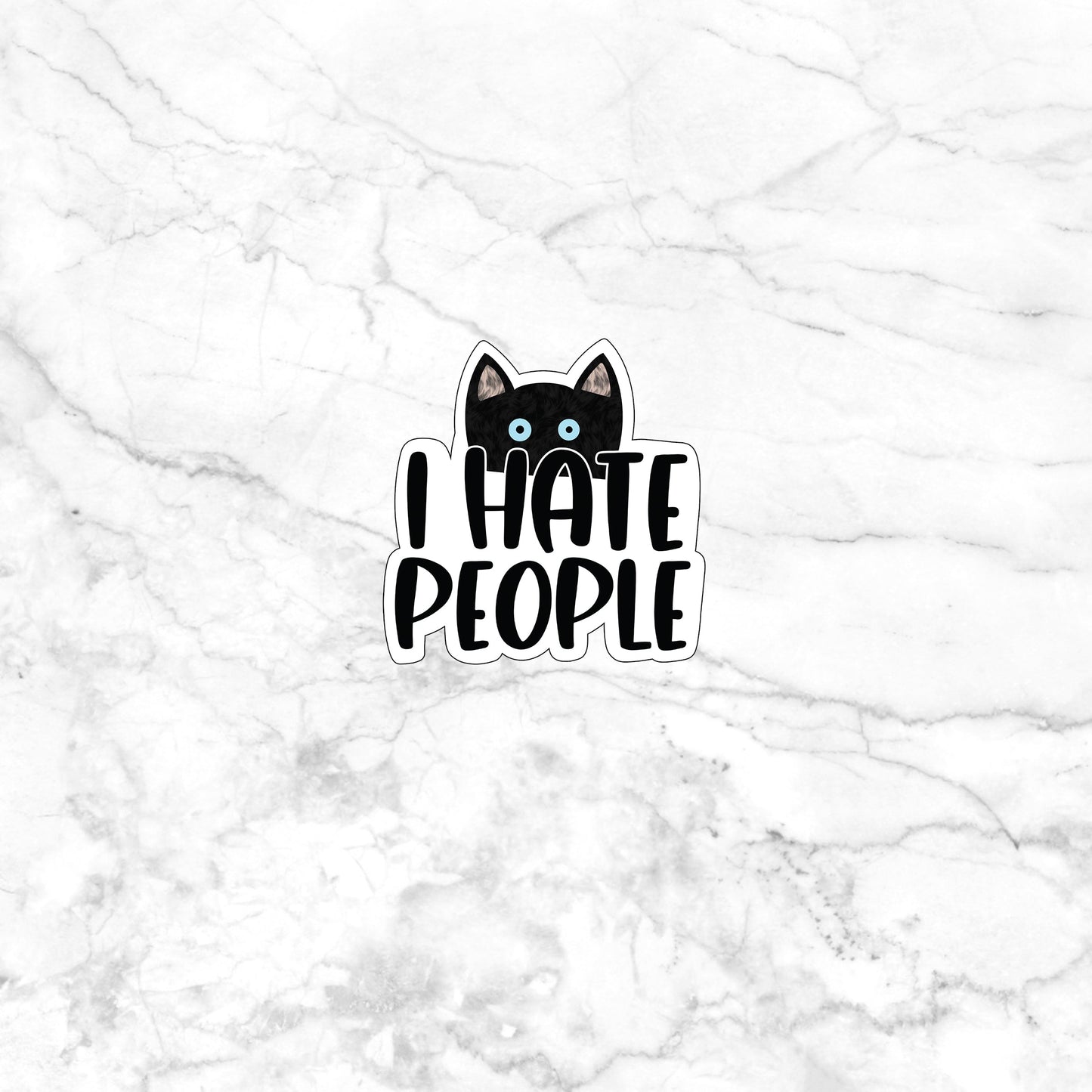cat hate people Sticker, Vinyl sticker, laptop sticker, Tablet sticker