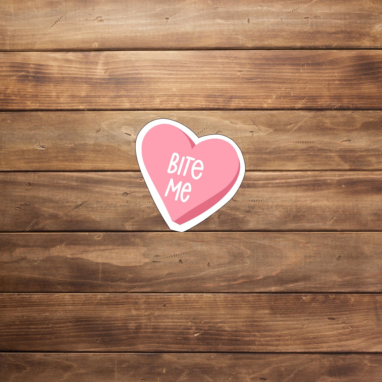 conversation hearts_bite me Sticker, Vinyl sticker, laptop sticker, Tablet sticker
