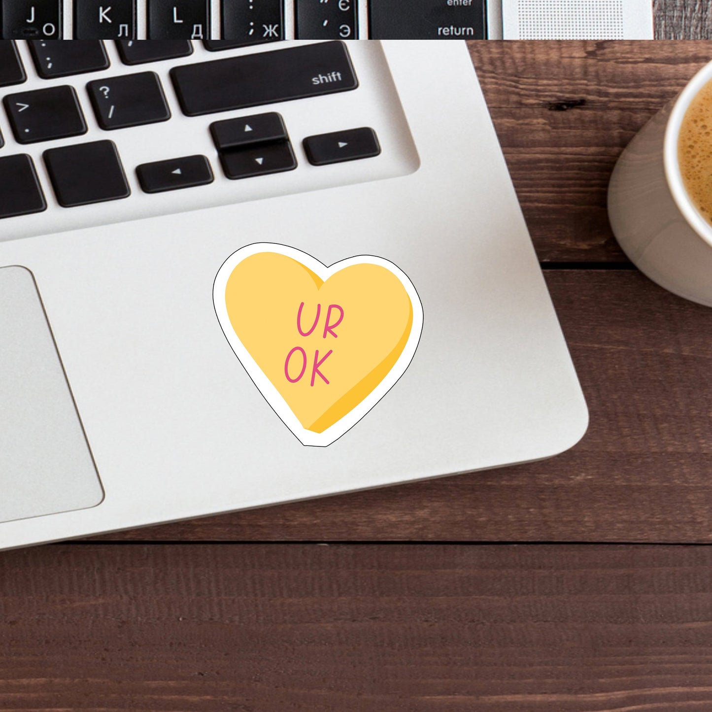 conversation hearts ur ok Sticker, Vinyl sticker, laptop sticker, Tablet sticker