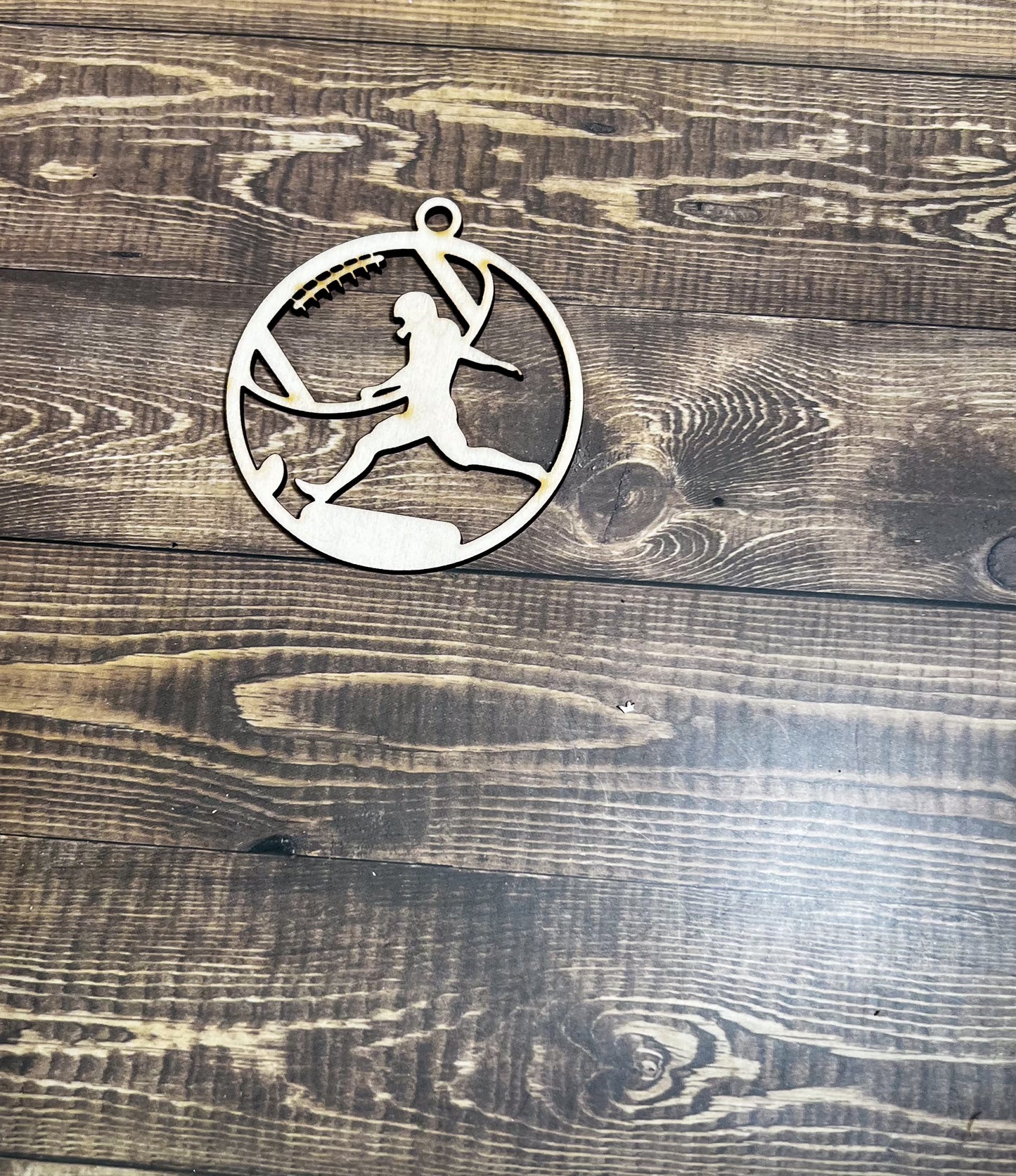 Football Ornament, Wooden Sports Ornament, Sports Ornament, Engraved Ornament, Laser Engraved Wood Ornament