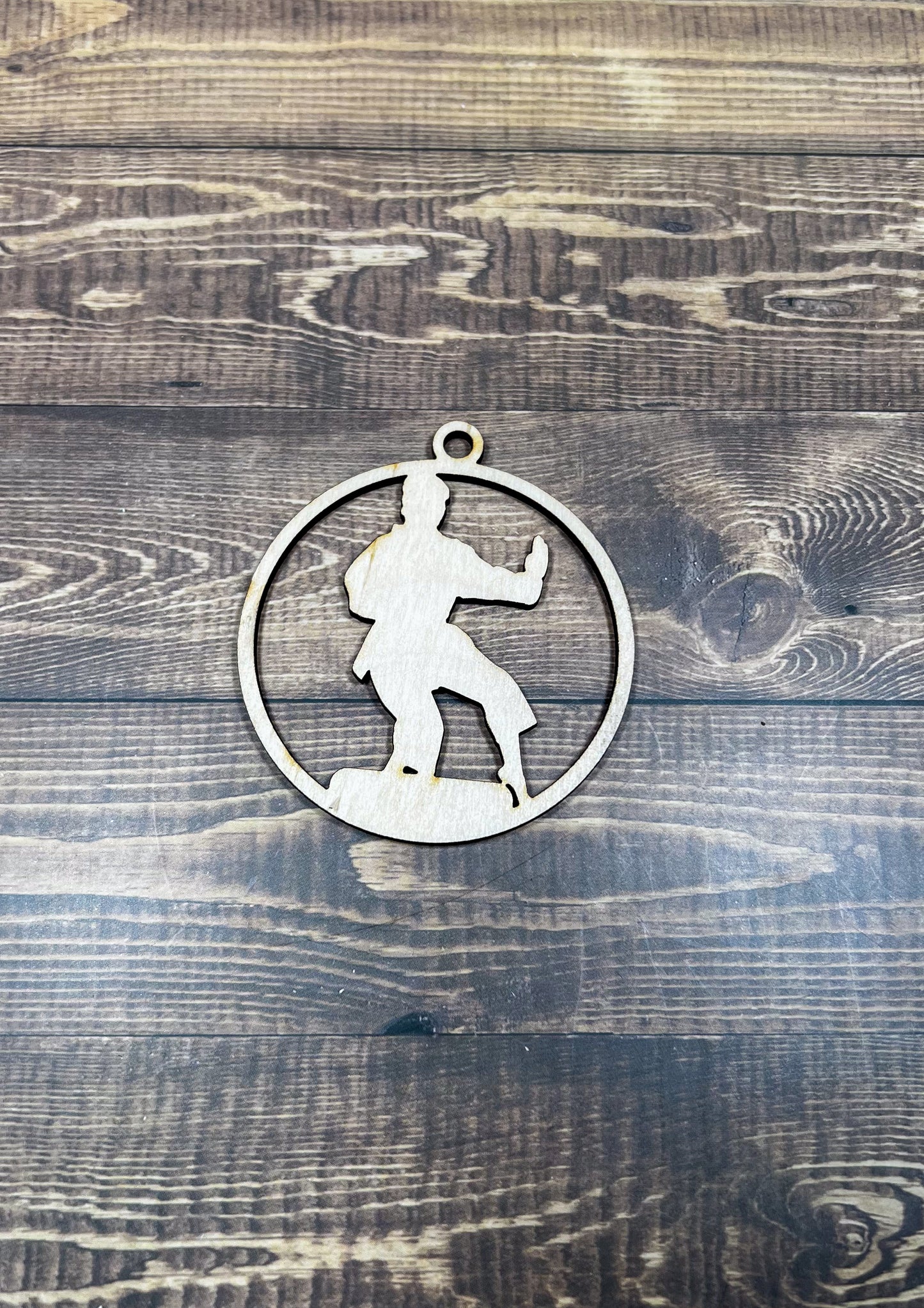 Karate Wooden Sports Ornament, Sports Ornament, Engraved Ornament, Laser Engraved Wood Ornament