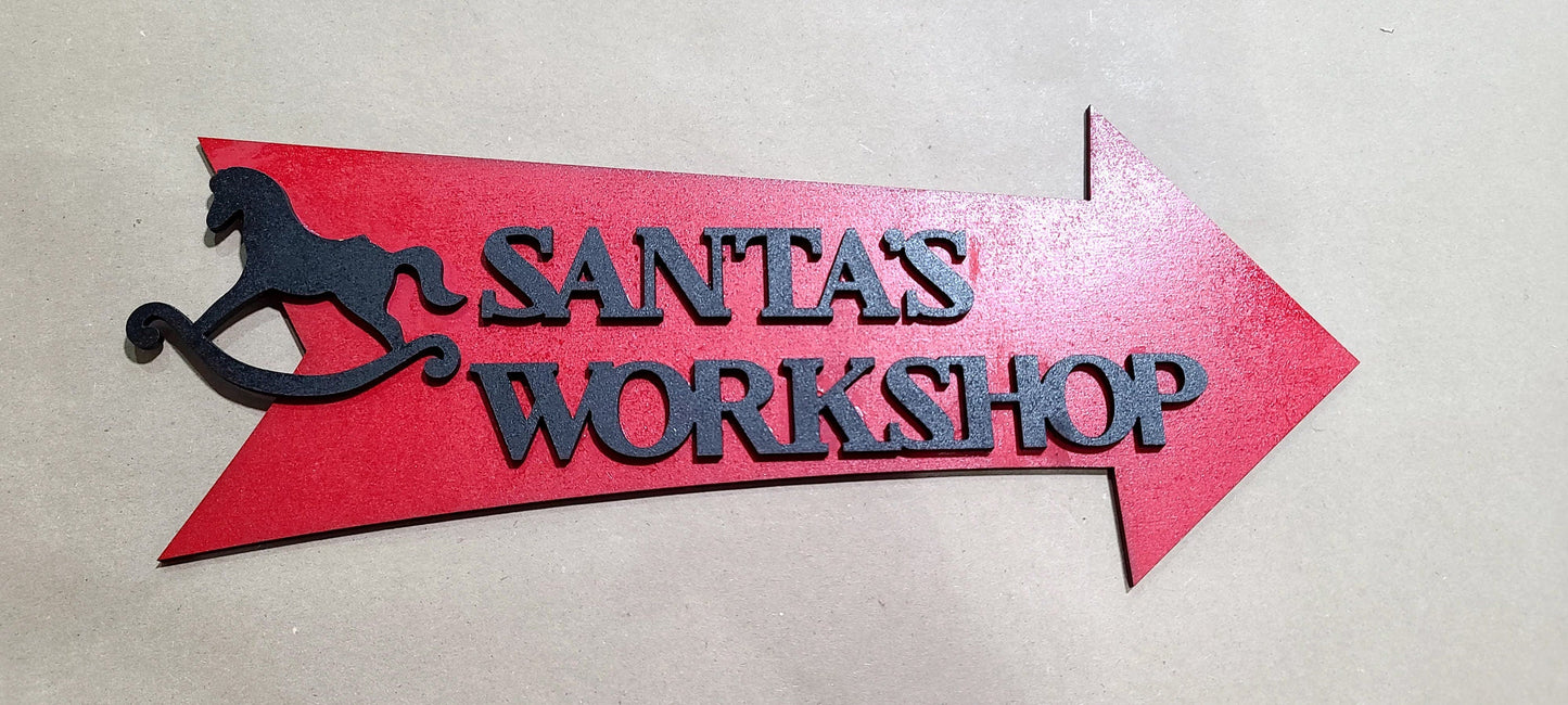 Santa's Workshop Sign , Christmas Sign, Holiday Sign
