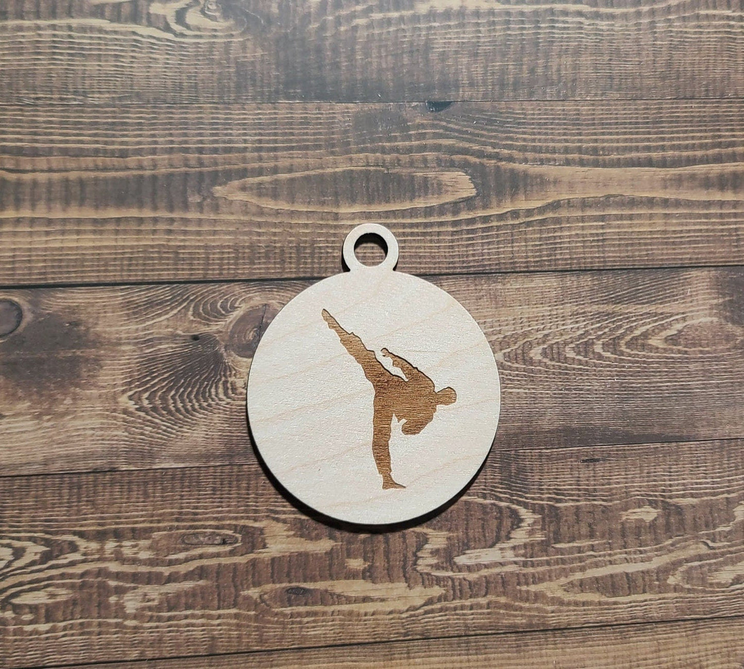 Karate Ornament, Laser Engraved Ornament, Karate Lover , Karate Kick