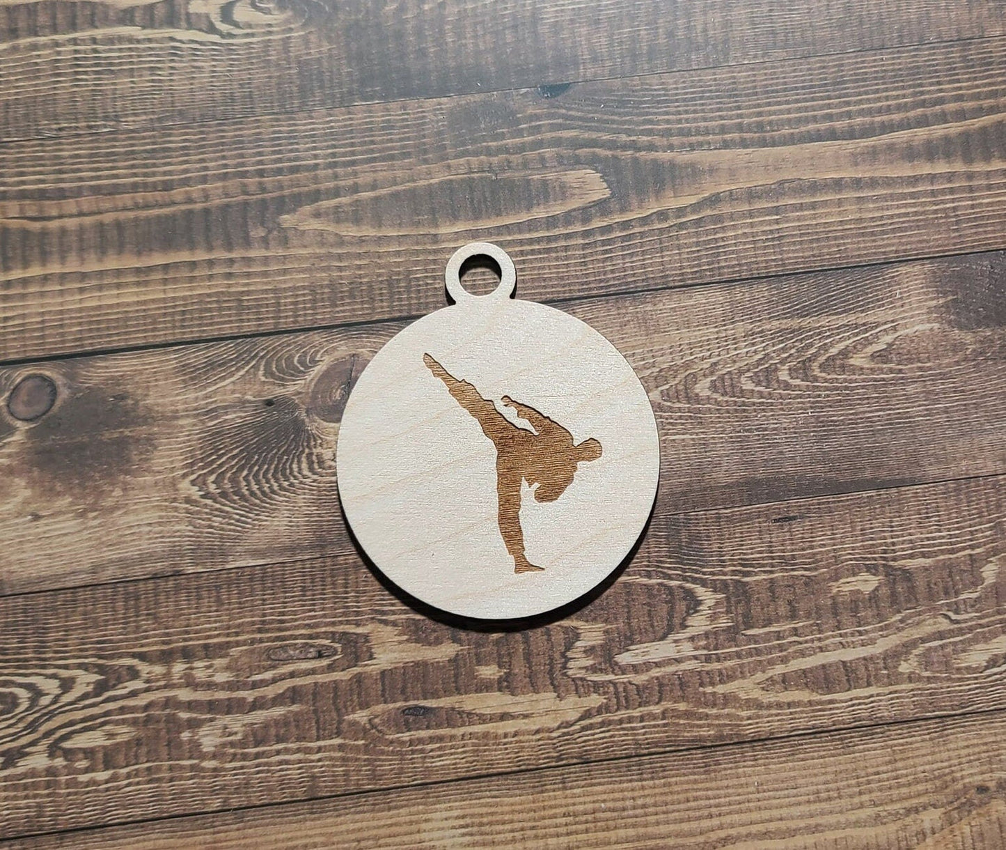 Karate Ornament, Laser Engraved Ornament, Karate Lover , Karate Kick