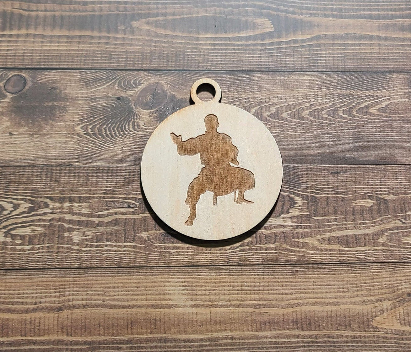 Karate Ornament, Laser Engraved Ornament, Karate Lover , Karate Stance