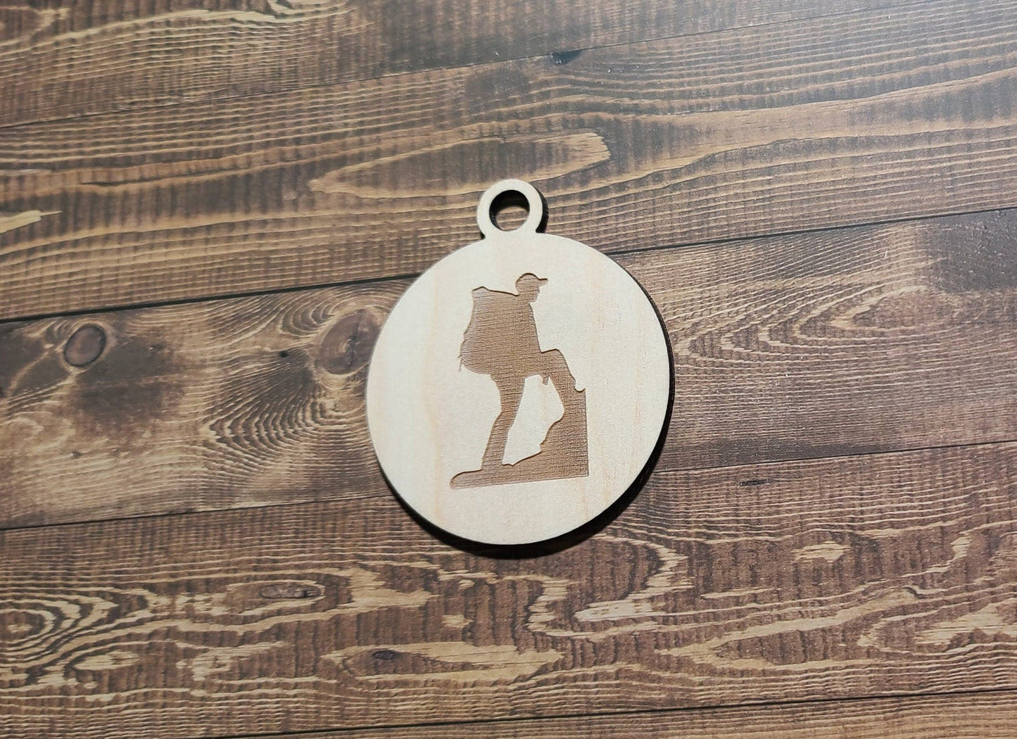 Hiking Ornament, Laser Engraved Ornament, Hiking Lover