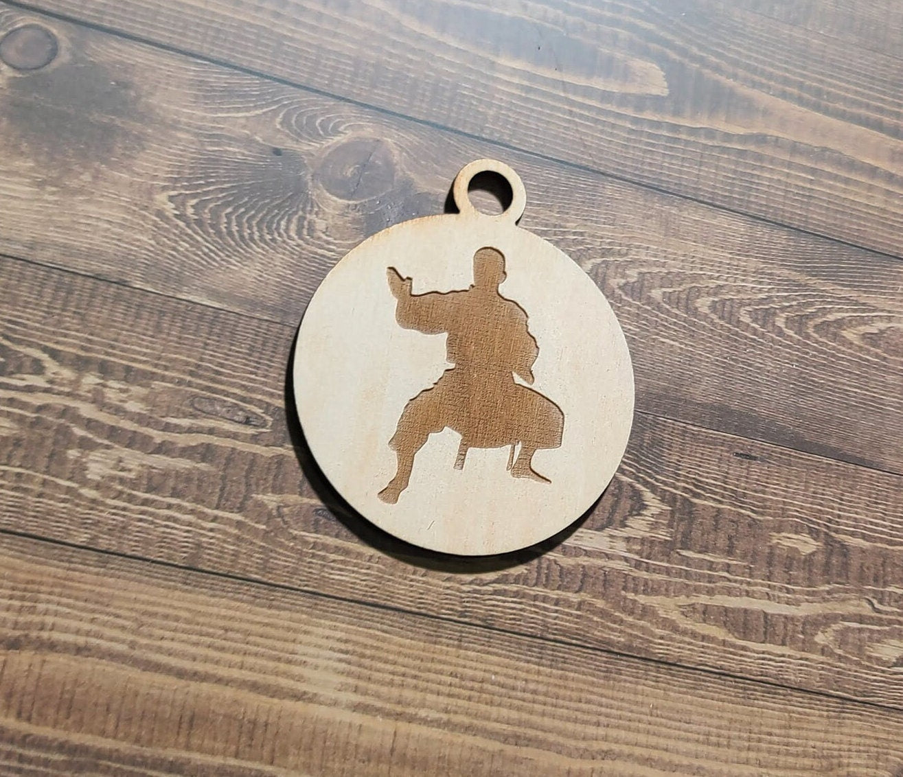 Karate Ornament, Laser Engraved Ornament, Karate Lover , Karate Stance