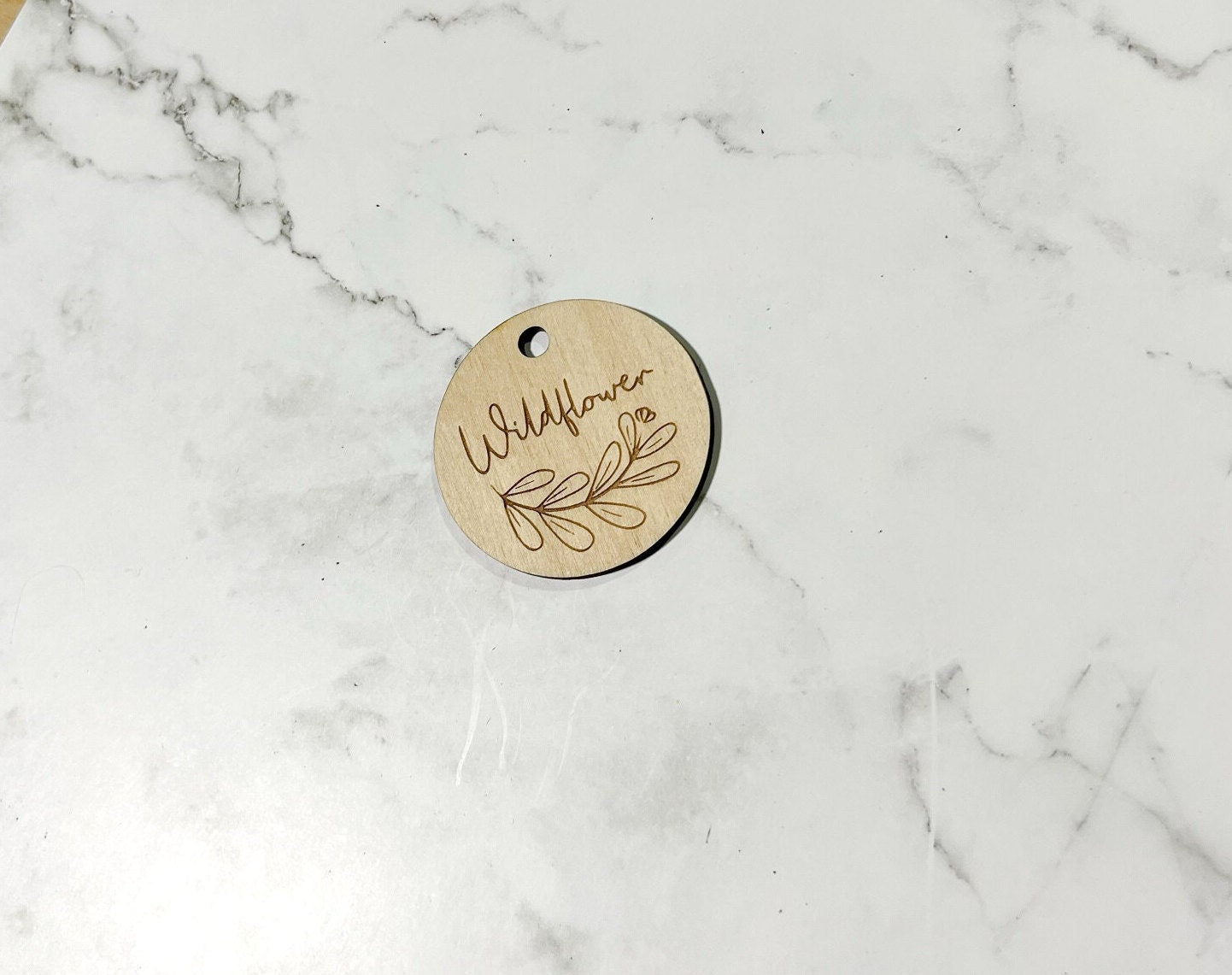 Wildflower Keychain , Inspirational Keychain ,, Custom Bag Tag , Laser Engraved Keychain