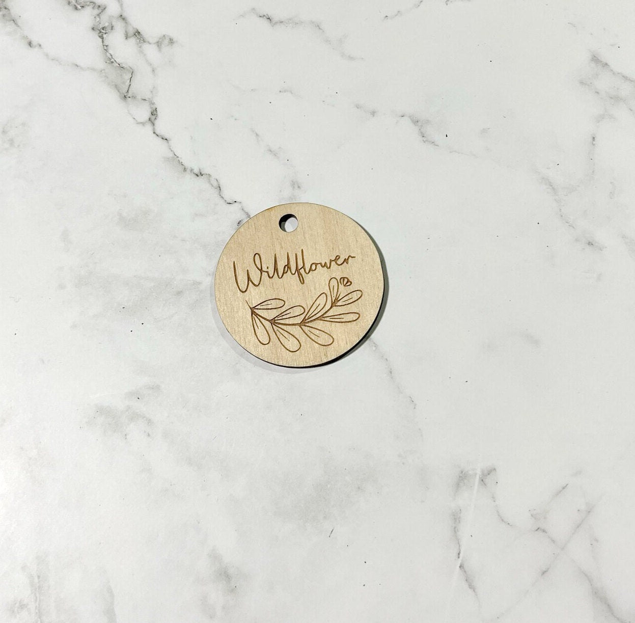 Wildflower Keychain , Inspirational Keychain ,, Custom Bag Tag , Laser Engraved Keychain