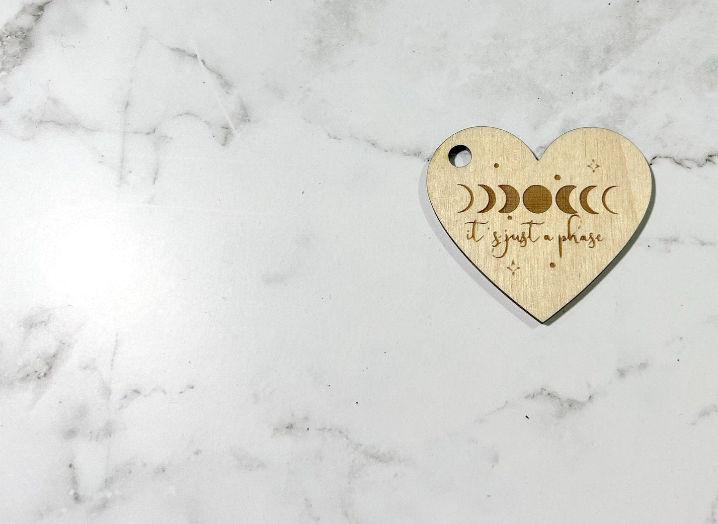 It's just a phase , Inspirational Keychain ,, Custom Bag Tag , Laser Engraved Keychain