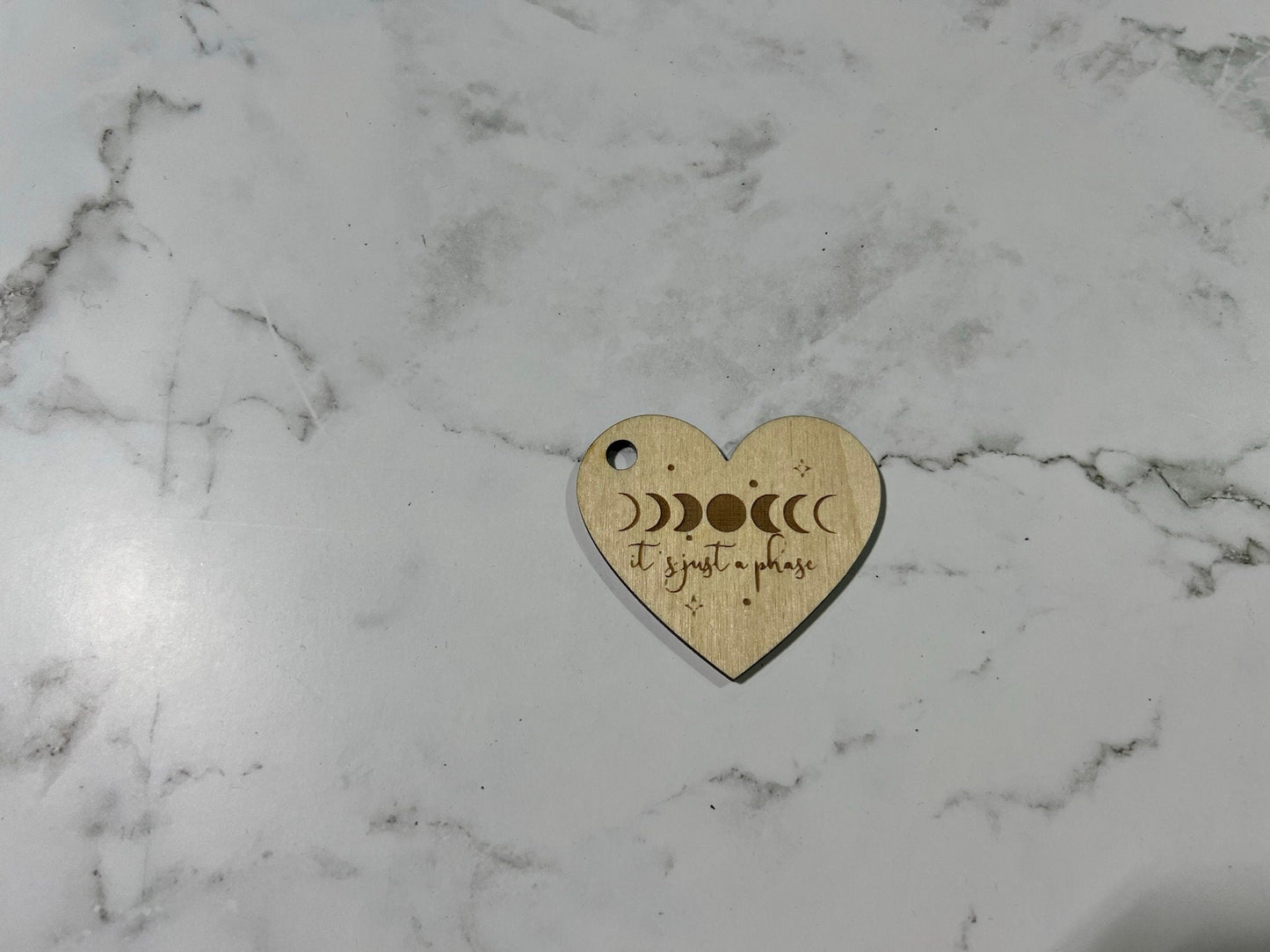 It's just a phase , Inspirational Keychain ,, Custom Bag Tag , Laser Engraved Keychain