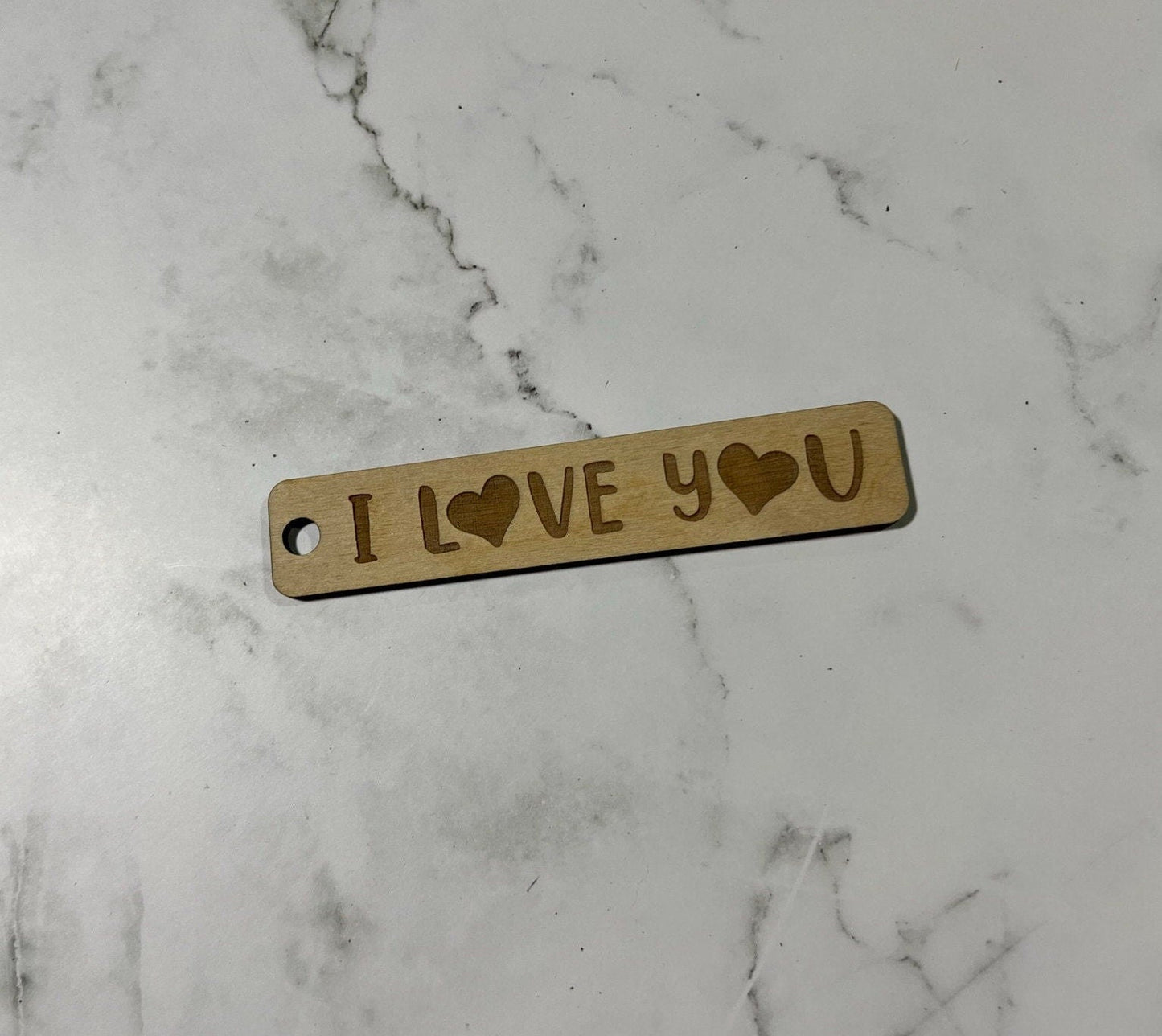 I love you Keychain , Wooden Keychain , Laser Engraved , Gift for him, Husband , Wife , Daughter , Son , Couple Keychain