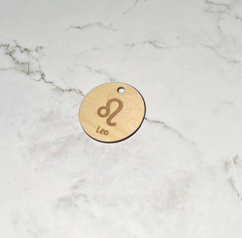 Leo Keychain , Laser Engraved Keychain , bag tag , gift for her , gift for him , Zodiac Keychain ,