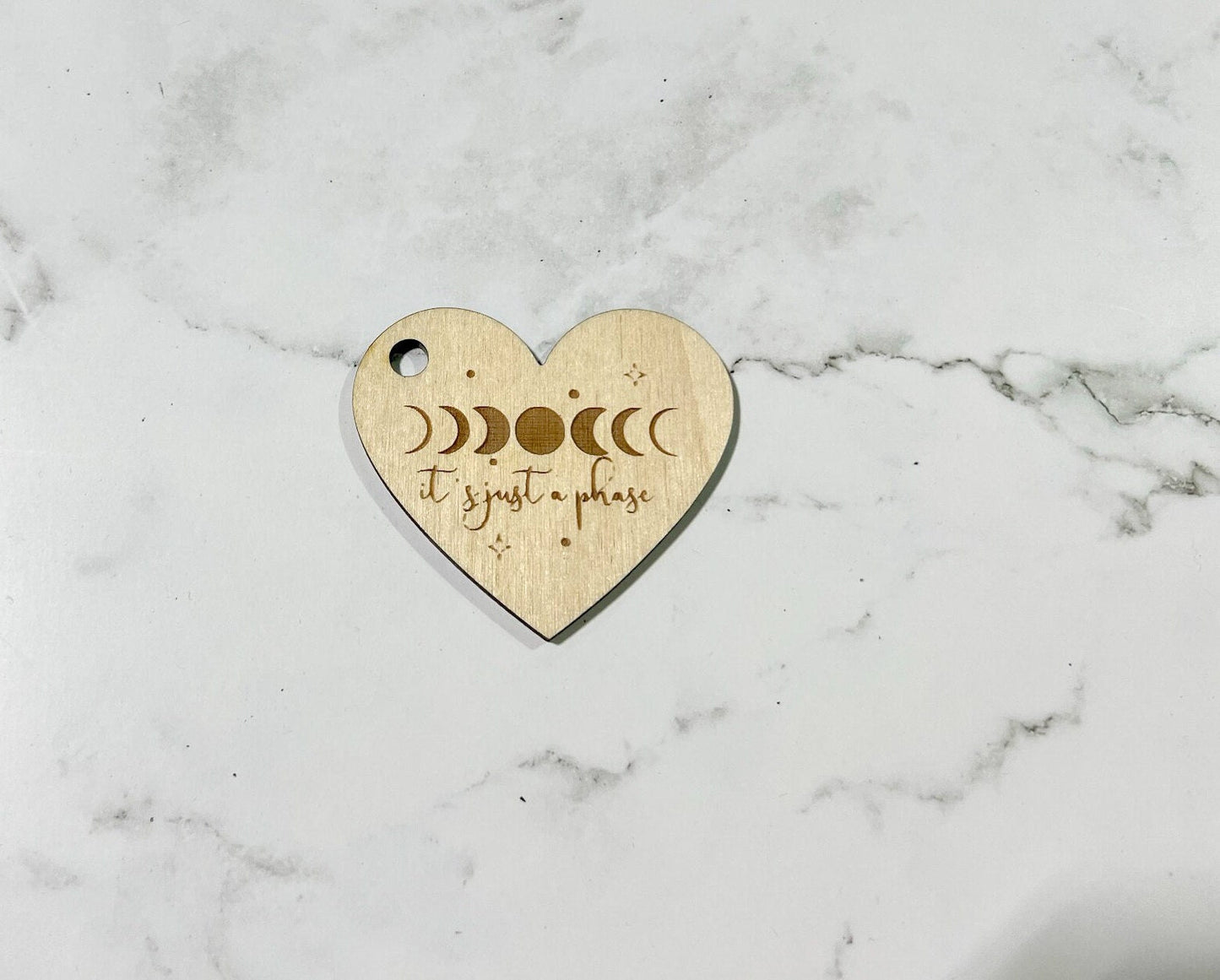 It's just a phase , Inspirational Keychain ,, Custom Bag Tag , Laser Engraved Keychain