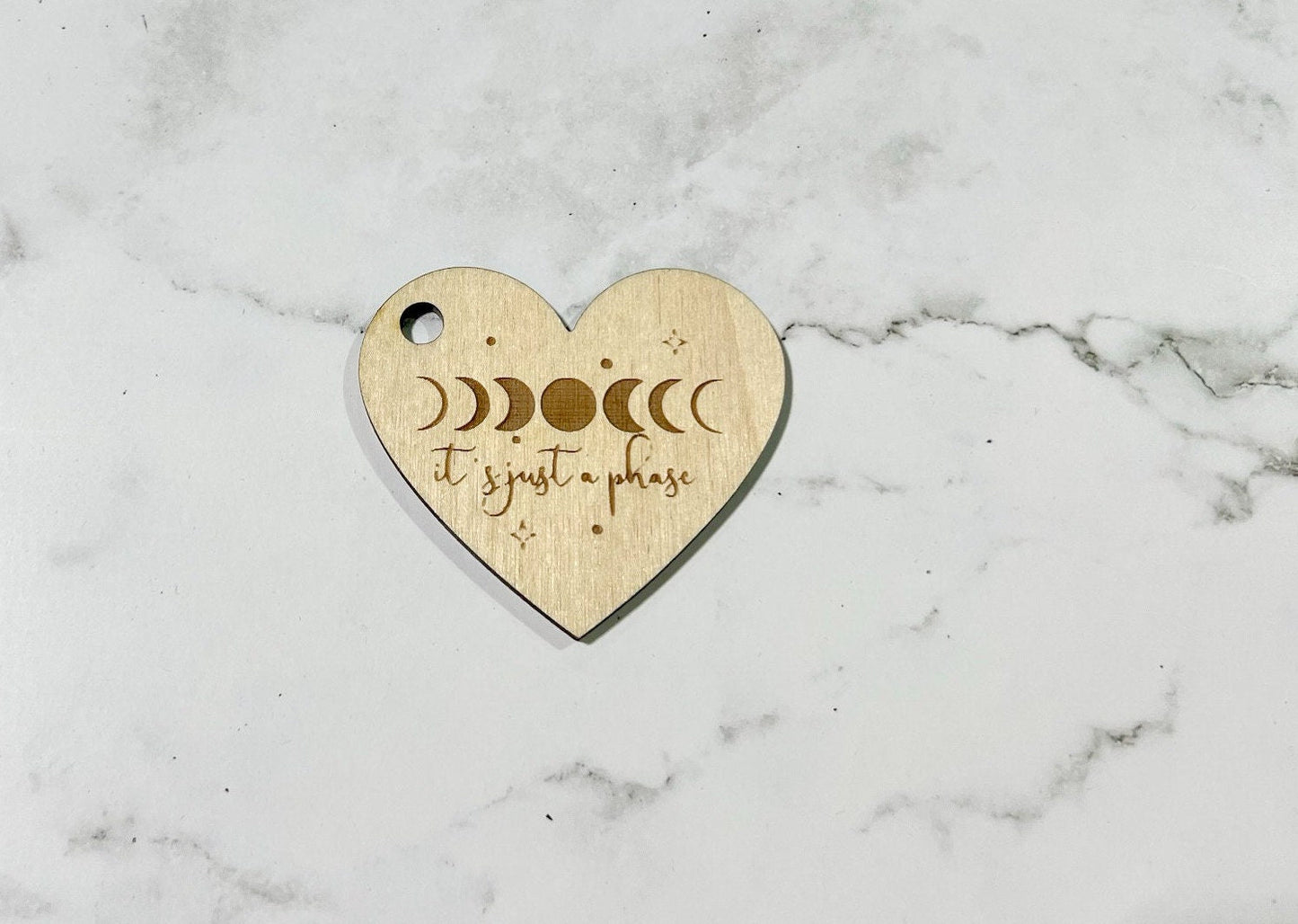 It's just a phase , Inspirational Keychain ,, Custom Bag Tag , Laser Engraved Keychain