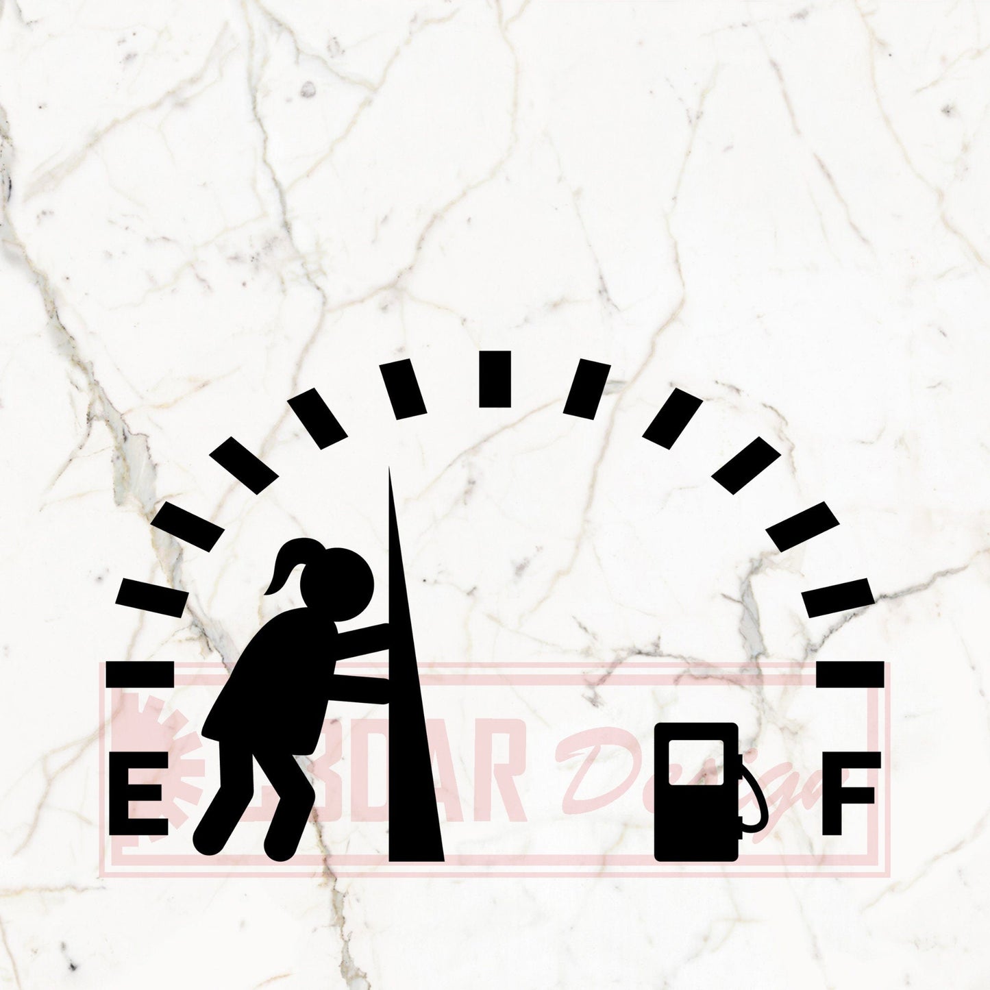 Gas Gauge Sticker , Car Sticker Decal , Gas Tank Sticker , Fuel Gauge Car Decal , Gas Gauge Sticker Female Push