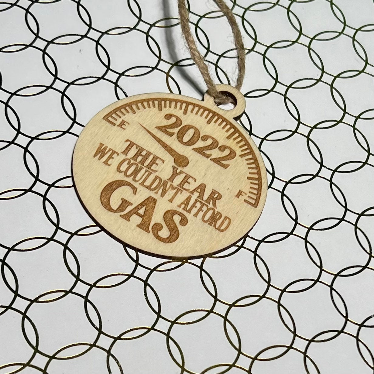 Pandemic - 2022 Ornament , Expensive Gas Ornament , The year we couldn't afford gas , 0 Joke Ornament , Gag Gift Ornament,Wooden Ornament