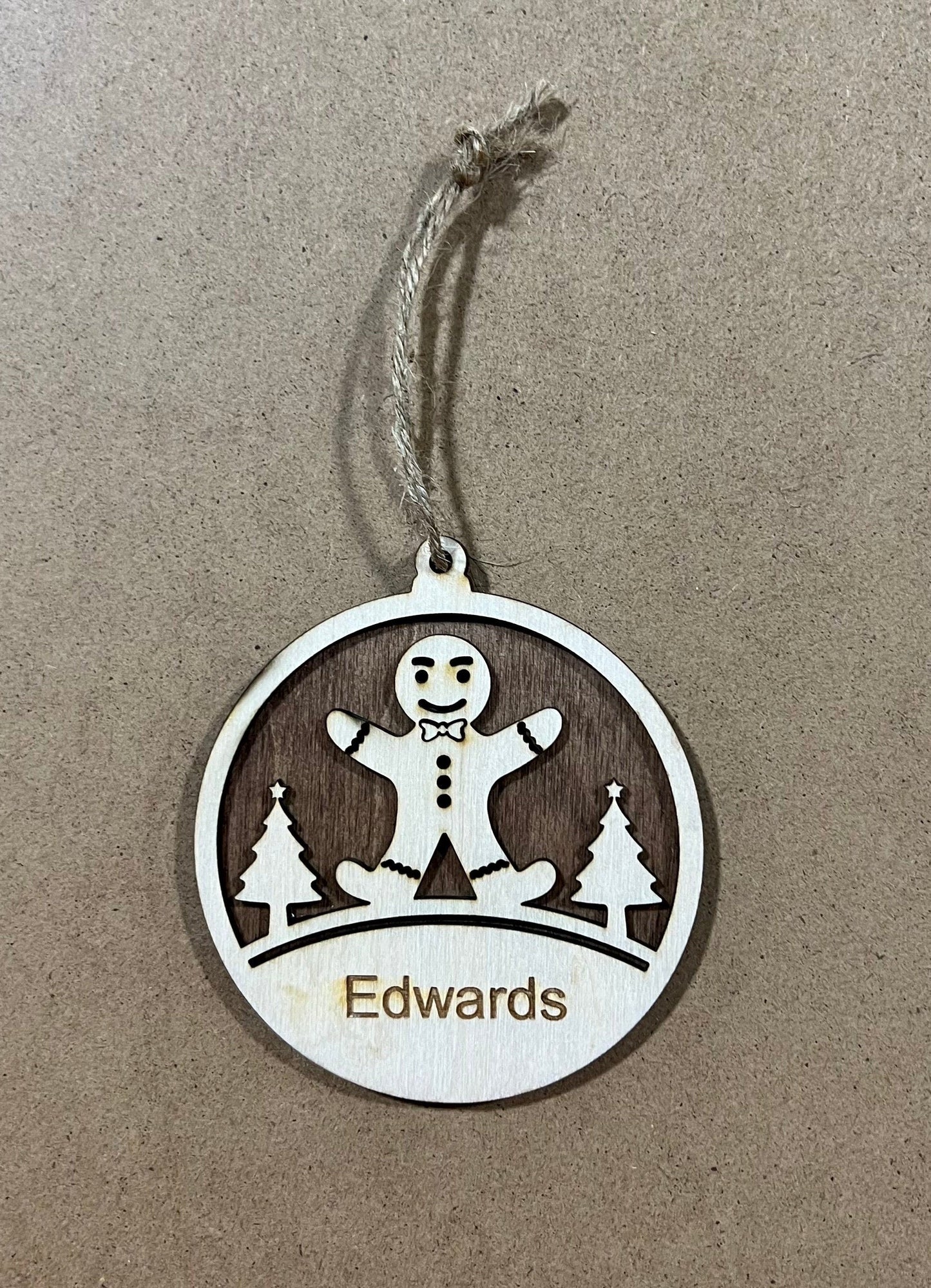 Personalized Gingerbread Man Ornament , Custom Ornament , Gingerbread custom ornament,Wooden Ornament