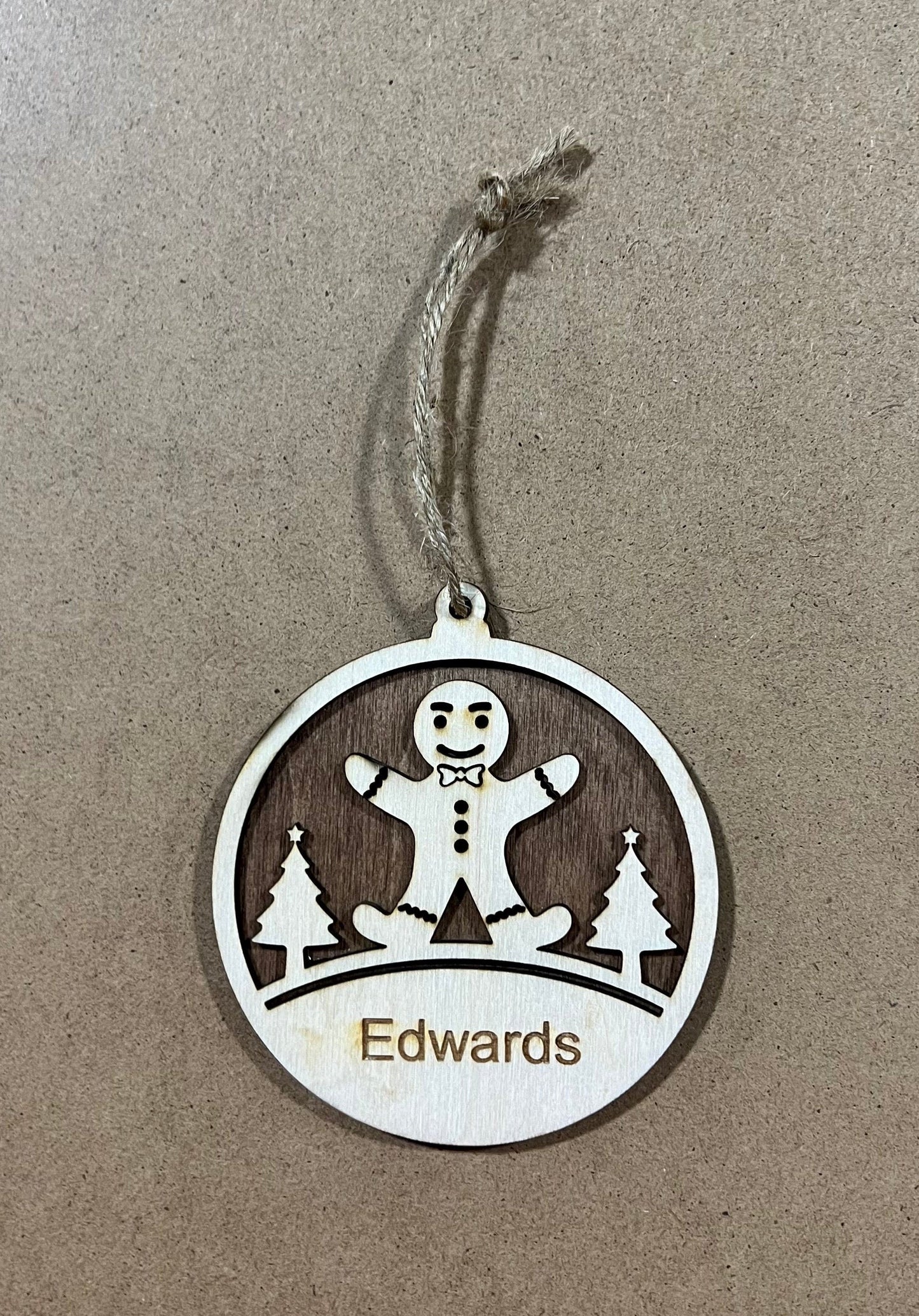 Personalized Gingerbread Man Ornament , Custom Ornament , Gingerbread custom ornament,Wooden Ornament