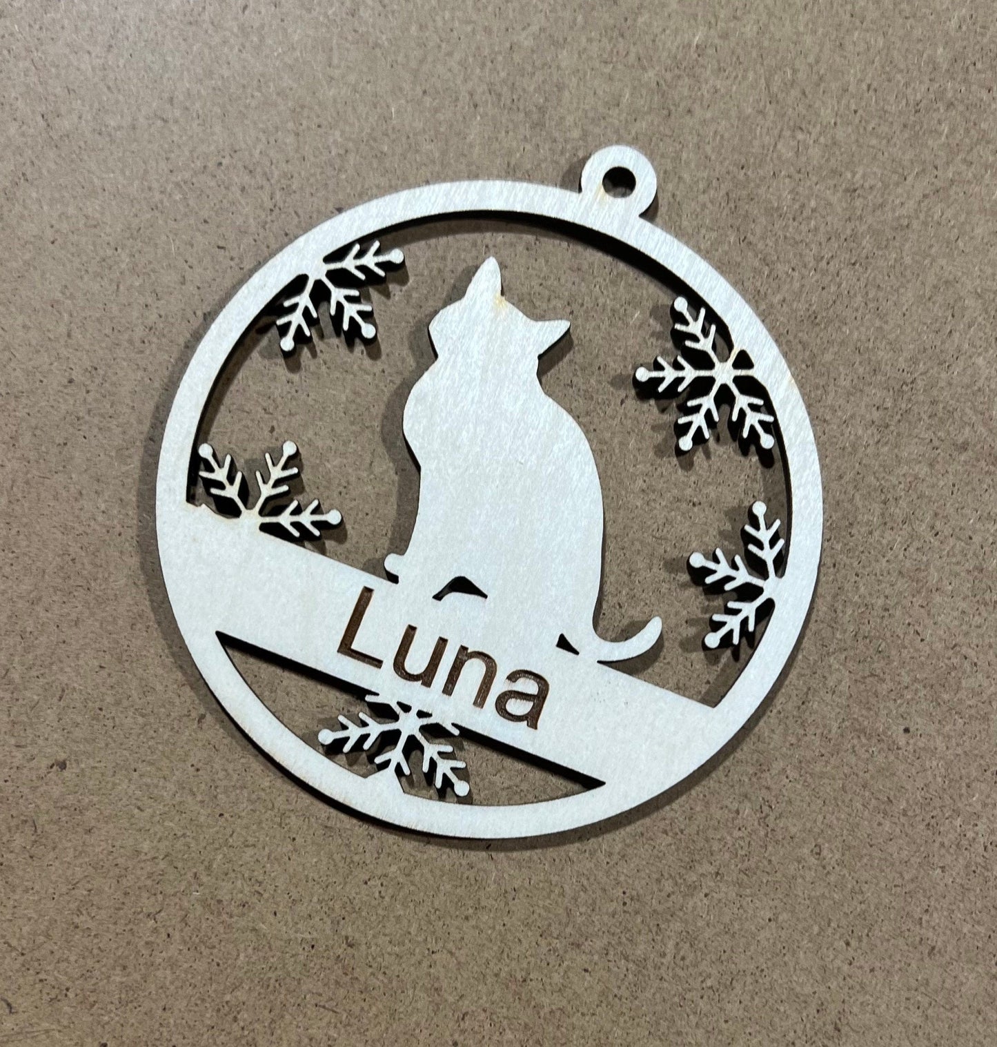 Personalized Cat Ornament , Custom Cat Ornament , Personalized Pet Ornament,Wooden Ornament