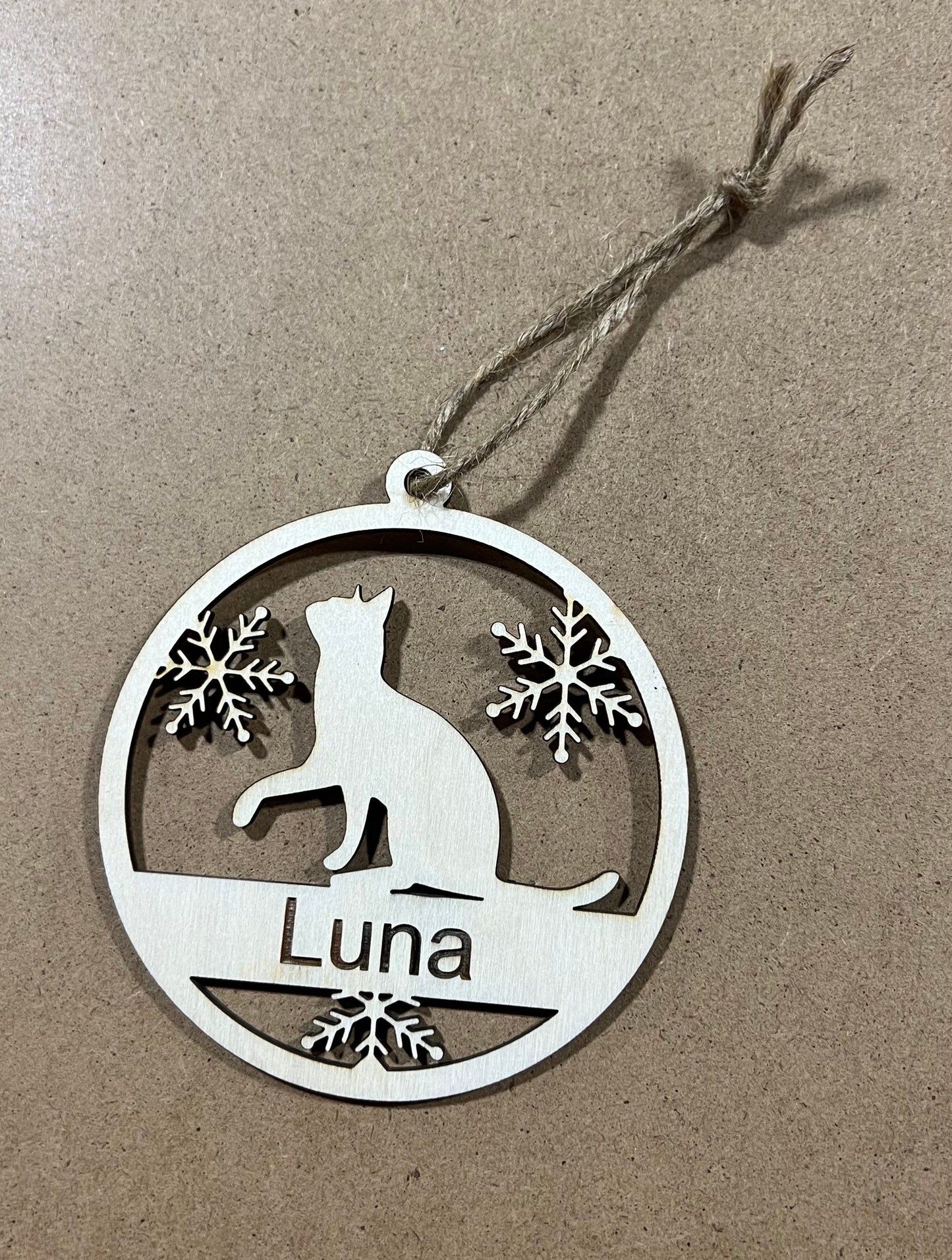 Personalized Cat Ornament , Custom Cat Ornament , Personalized Pet Ornament,Wooden Ornament