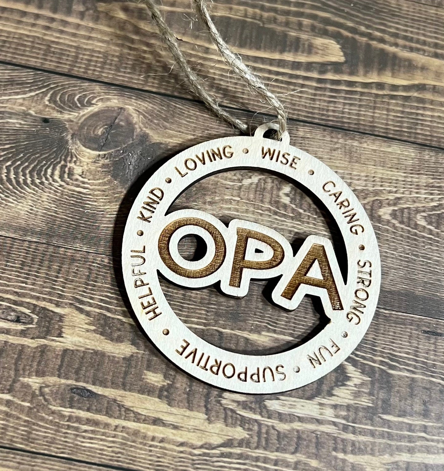 OPA Ornaments,Personalized Ornament, Wooden Family Ornament, Laser Engraved Wood Ornament,Wooden Ornament