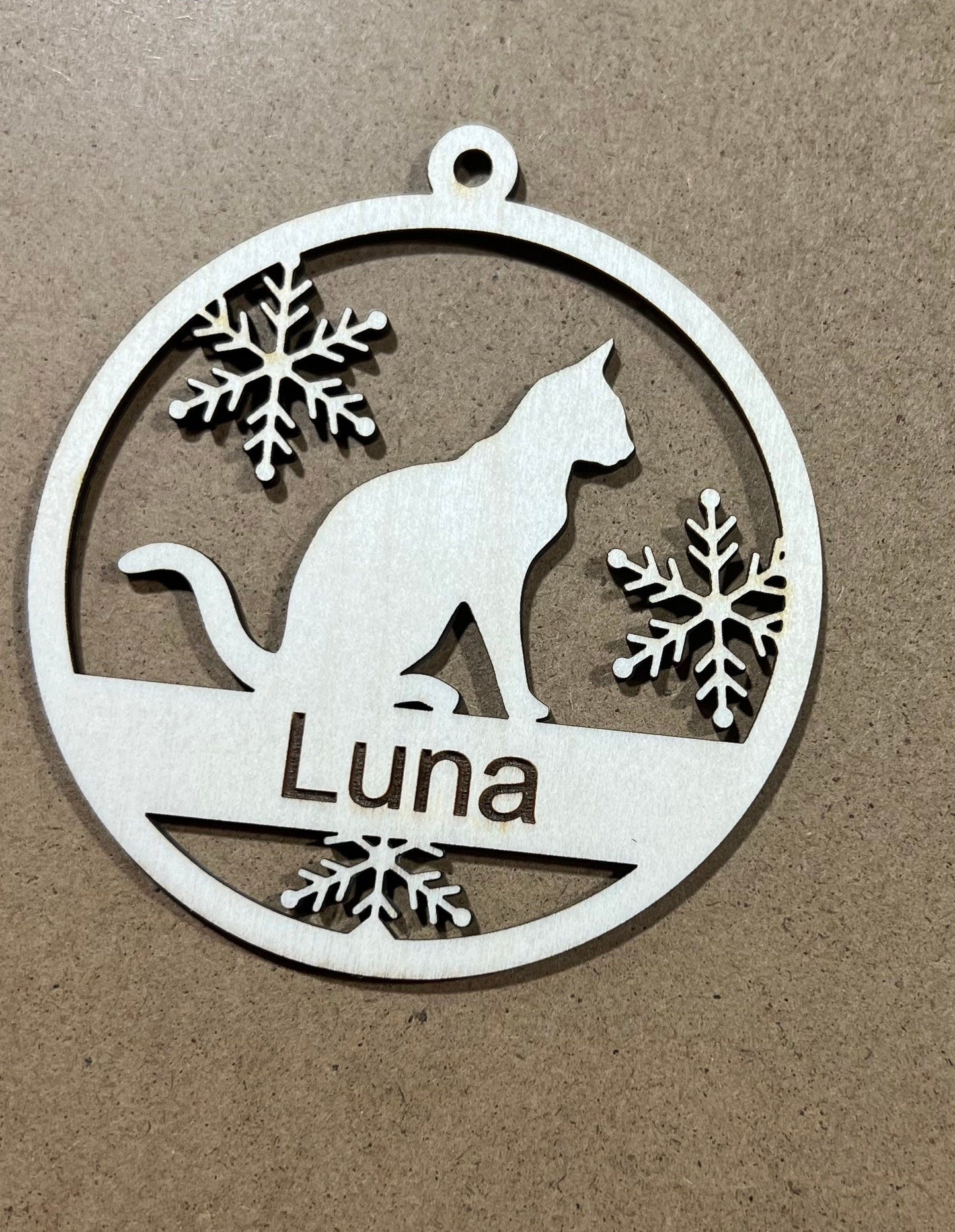 Personalized Cat Ornament , Custom Cat Ornament , Personalized Pet Ornament,Wooden Ornament