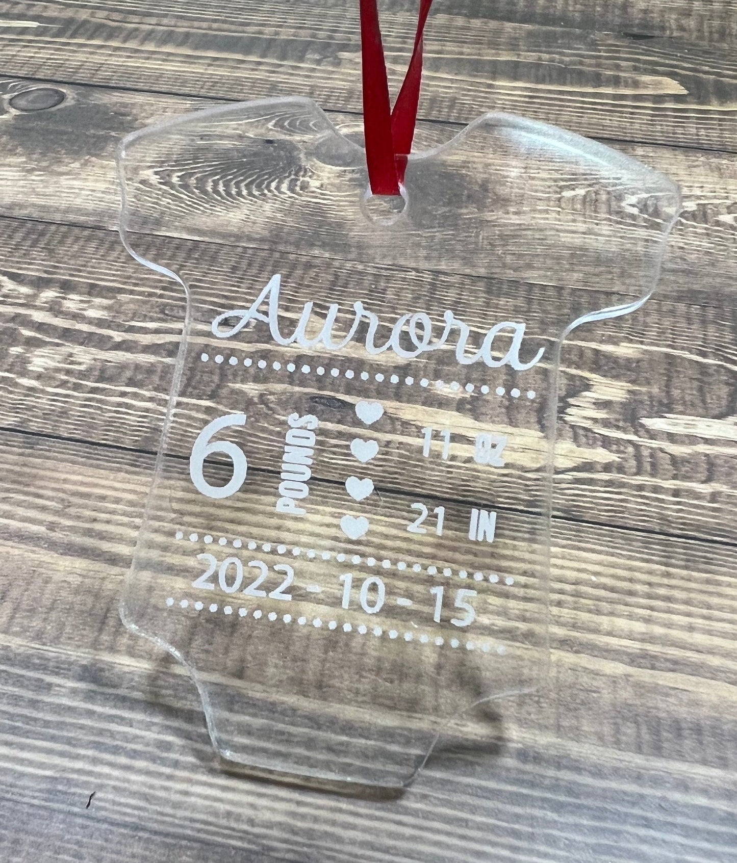 Baby's First Ornament, Birth Stats Ornaments, Personalized Acrylic Ornament, Christmas Gift, Baby Name Ornament