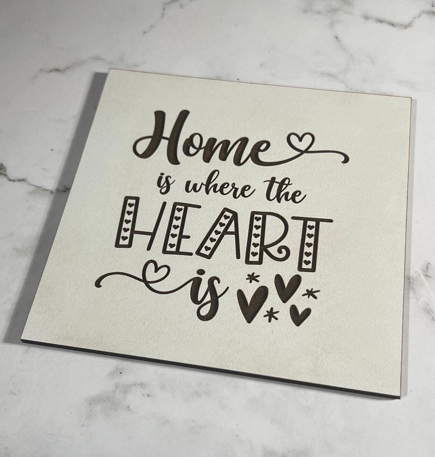 Home is where the Heart Is Sign, "5x5 " sign, Scrabble Tile, Wall Art