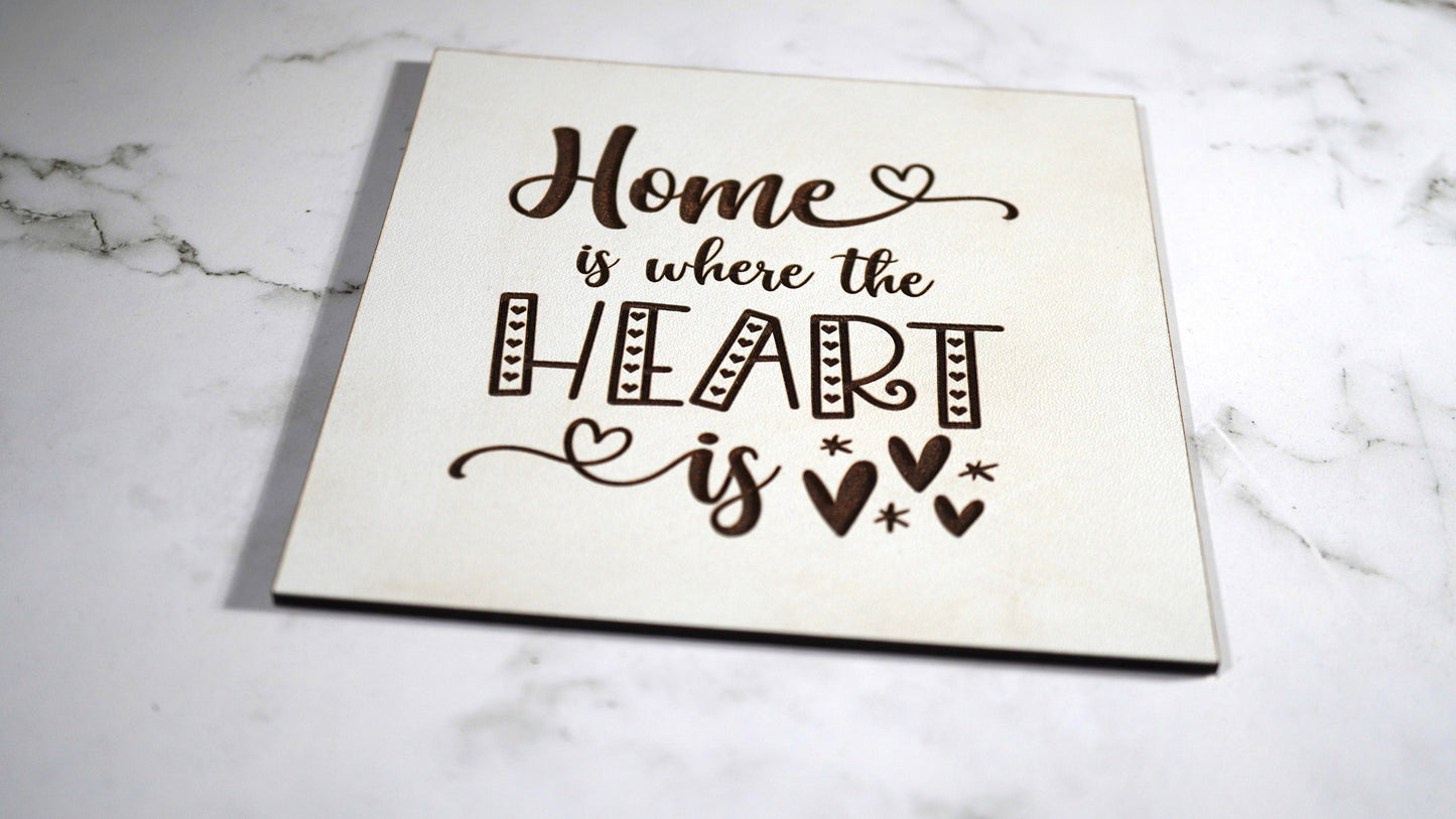 Home is where the Heart Is Sign, "5x5 " sign, Scrabble Tile, Wall Art