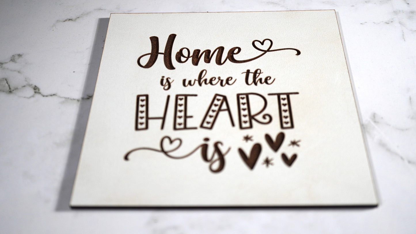 Home is where the Heart Is Sign, "5x5 " sign, Scrabble Tile, Wall Art