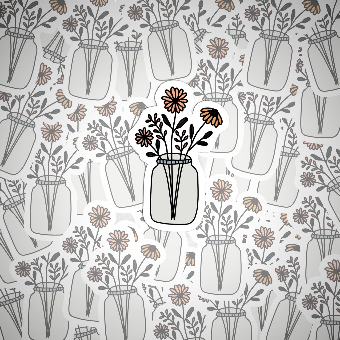 Mason Jar Sticker, Vinyl sticker, laptop sticker