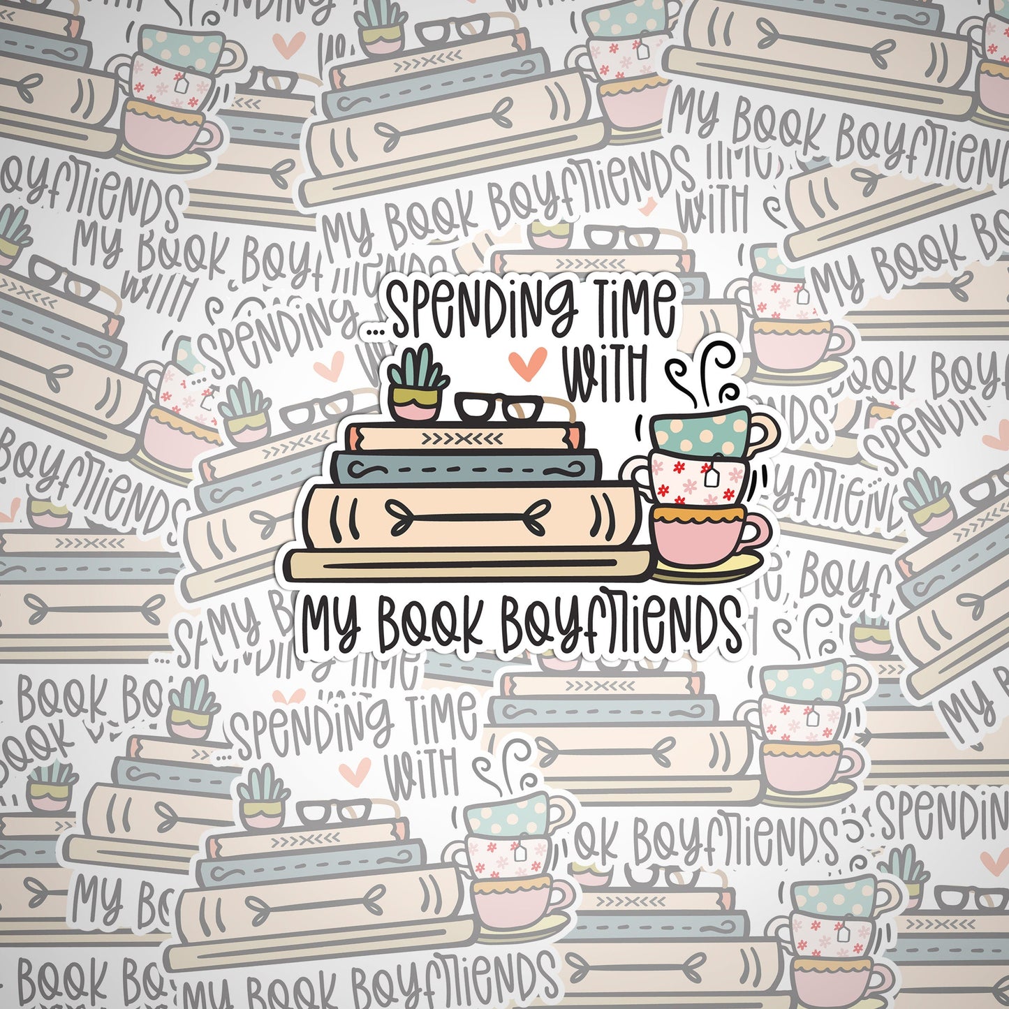 Spending Time with my book Boyfriends Sticker, Sticker,Vinyl sticker, laptop sticker