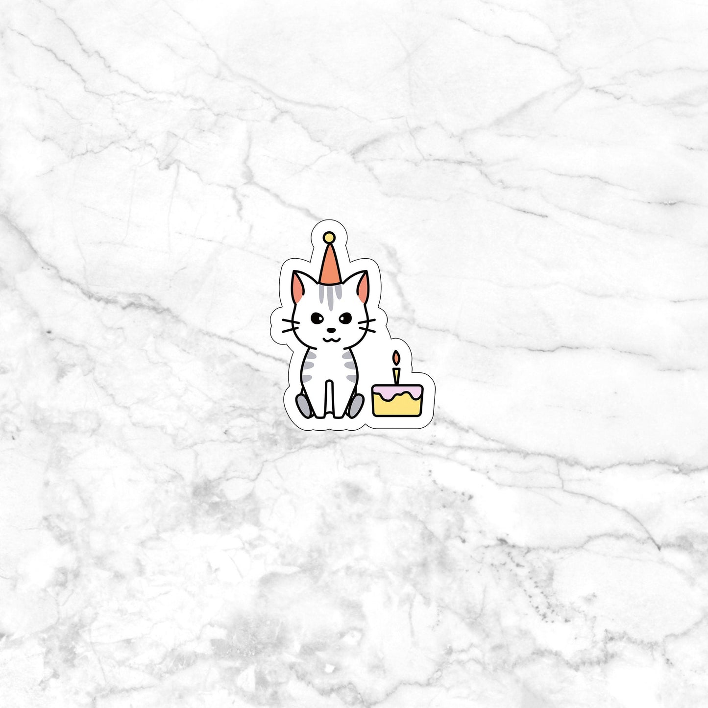 Kitten with Cake Sticker, Cat Sticker , Vinyl sticker , laptop sticker , Sarcastic Sticker