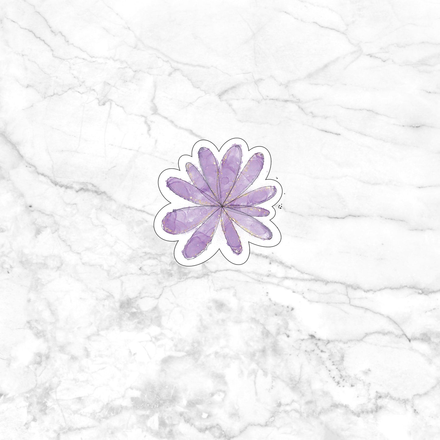 Inky Flower Purple Sticker