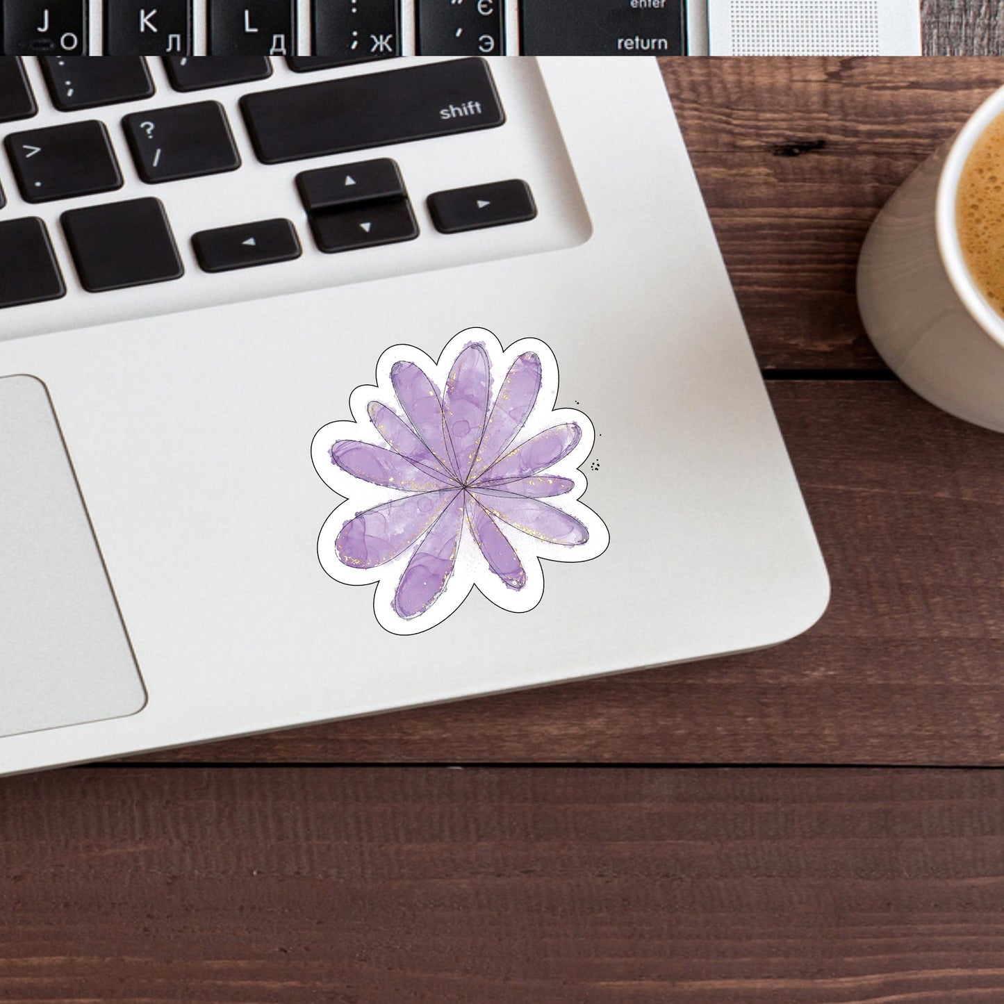 Inky Flower Purple Sticker